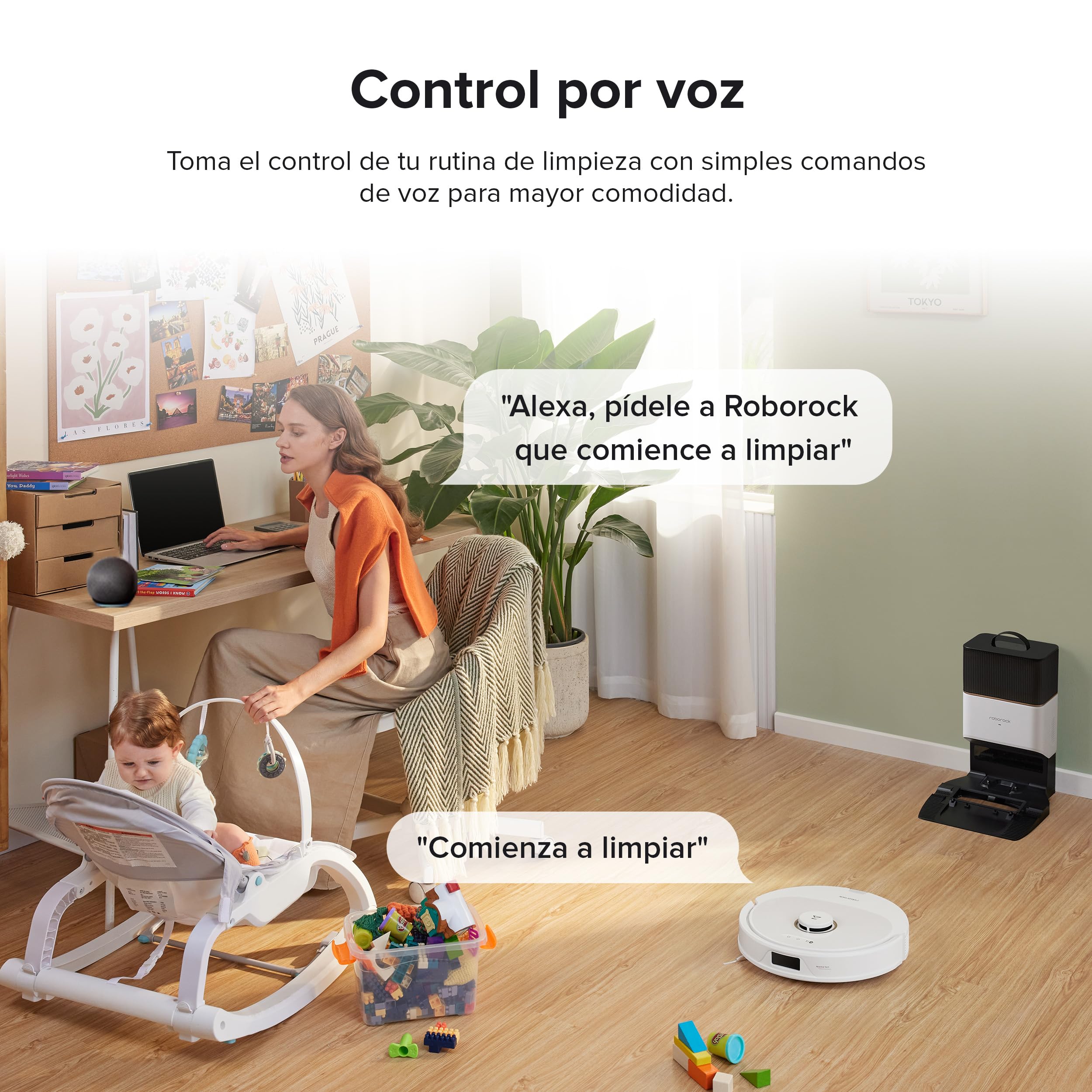 roborock Q8 Max+ Robot Vacuum Cleaner with Suction Station, DuoRoller Brush, 5500Pa Suction Power, 2.5 L Dust Bag, 350 ml Water Tank, Mop Robot PreciSense LiDAR Navigation (White) view 9
