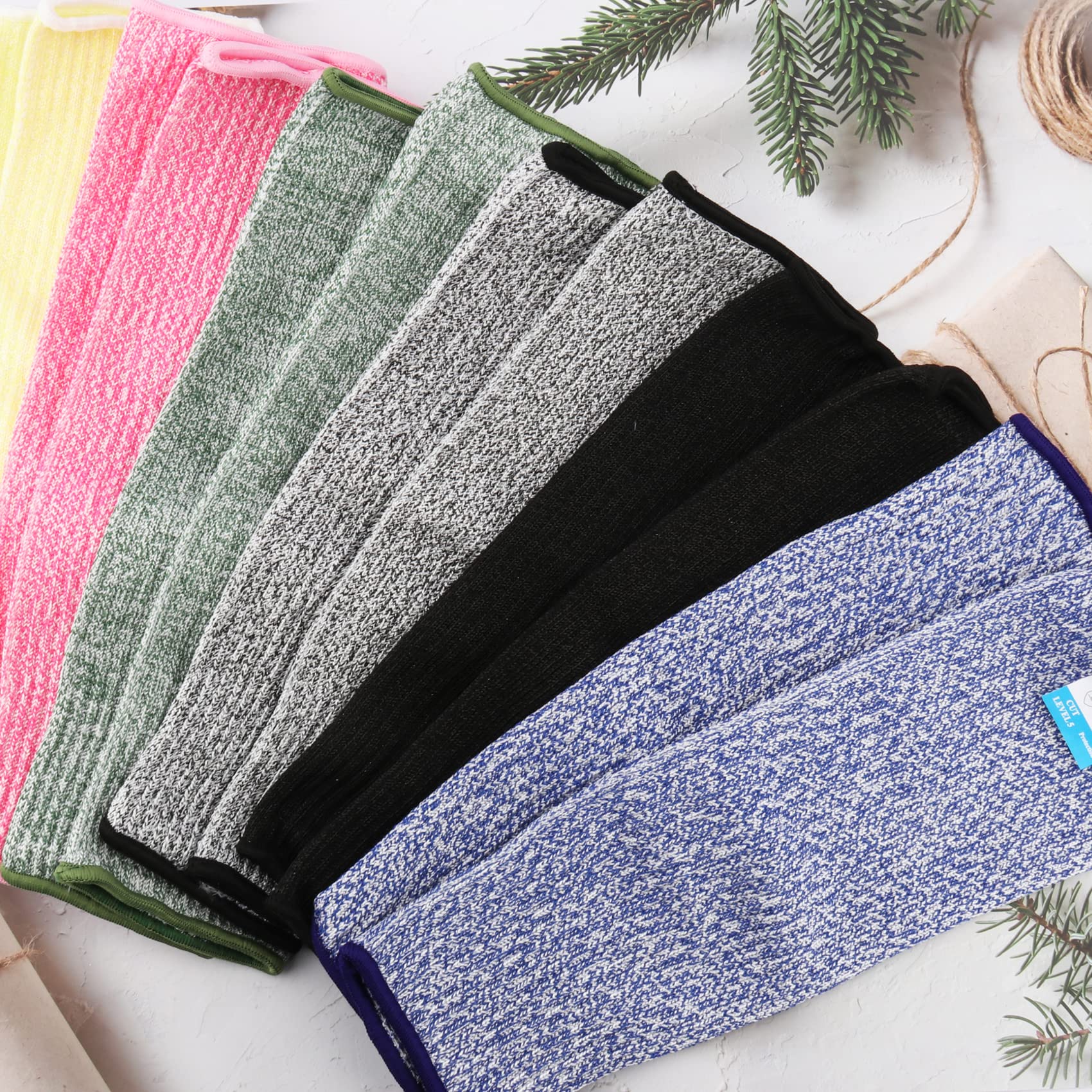 6 pares de mangas protectoras de brazo nivel 5 resistente a los cortes manga de protección unisex anti abrasión anti arañazos anti-mordeduras para brazo jardín cocina protección trabajo seguridad