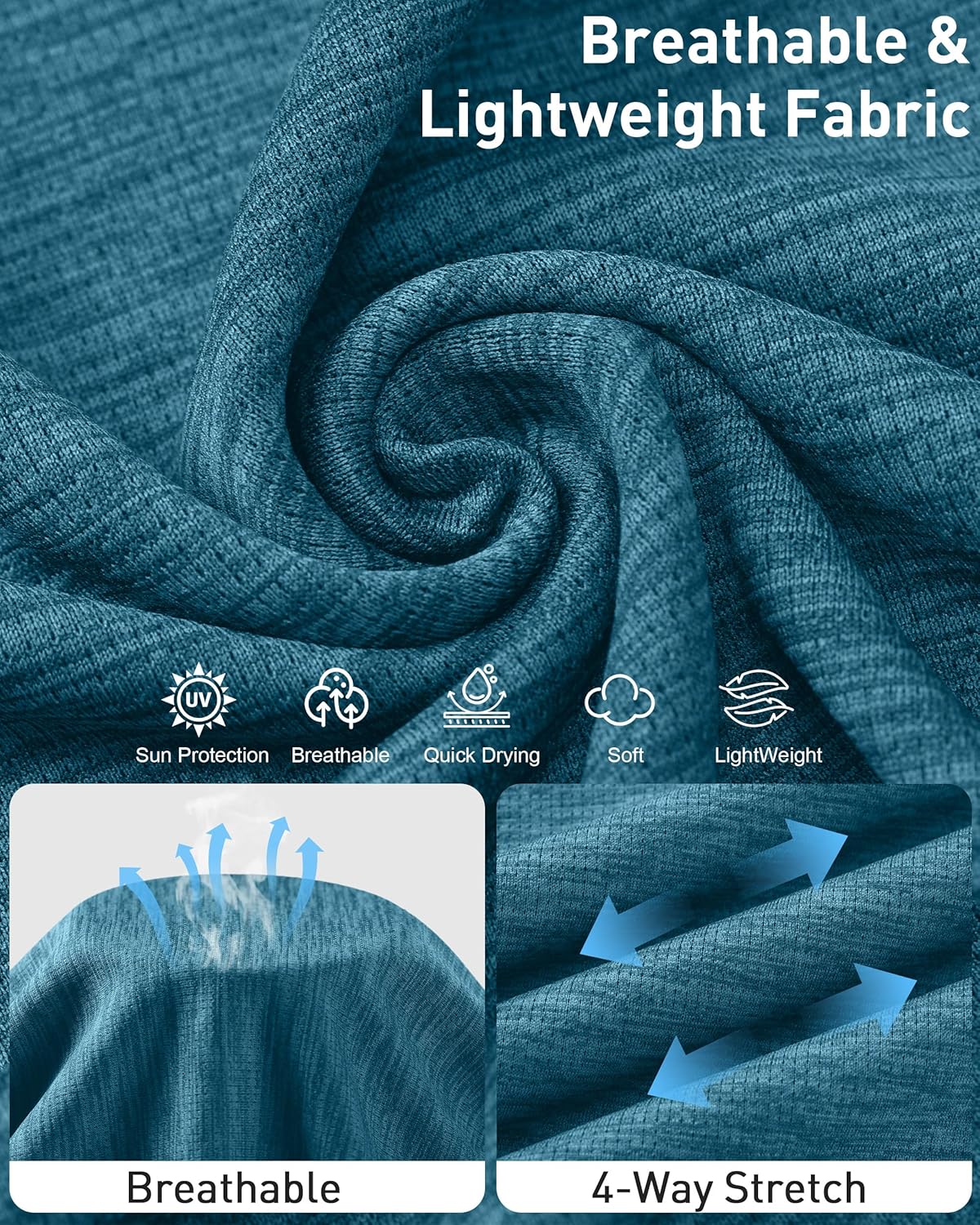 Roadbox Women's UPF 50+ Sun Protection Hoodie, Long Sleeve Hiking Fishing Hooded Shirt, Lightweight Outdoor UV Rash Guard - Image 5