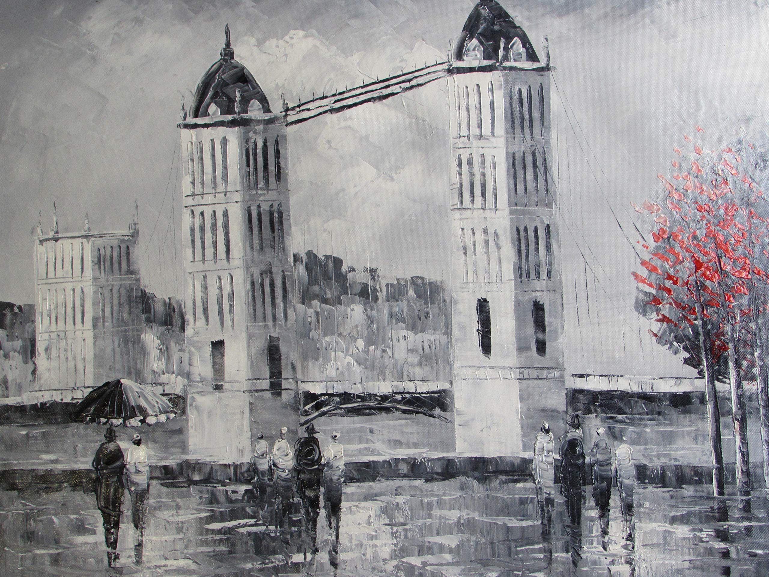 Peinture à l'huile London Tower Bridge sur toile authentique
