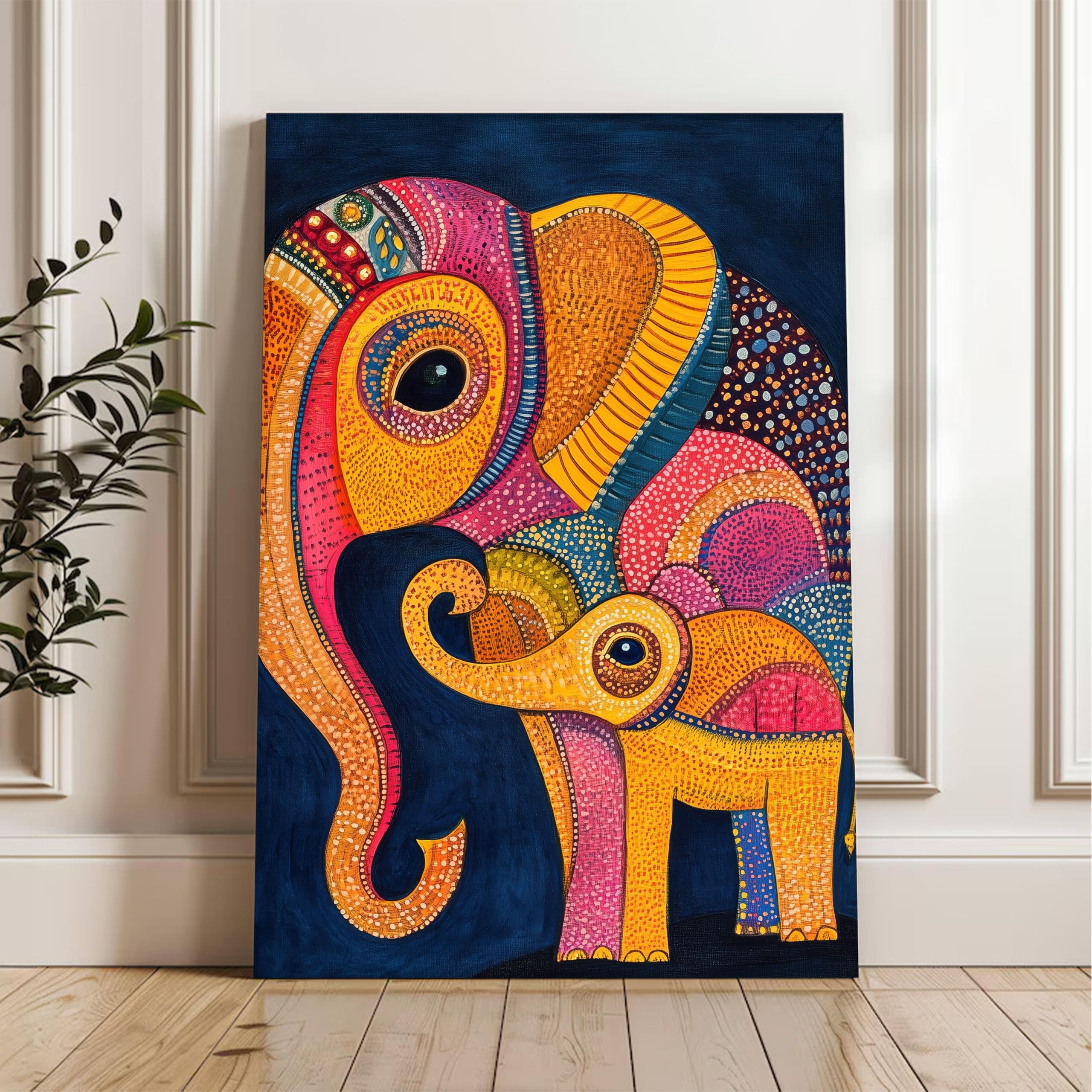 Elephant Wall Art Painting - Vastu & Indian Decor -4