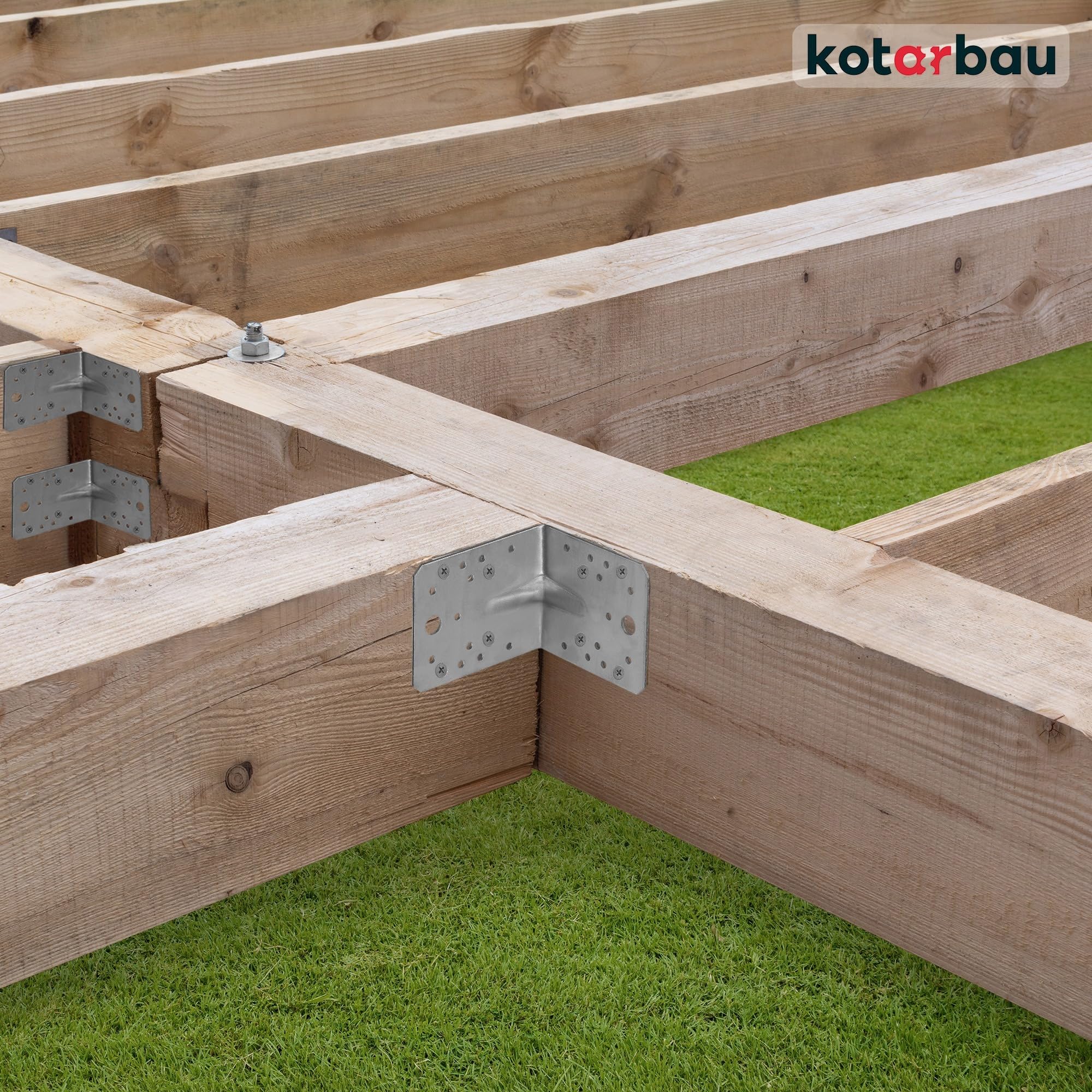 KOTARBAU® 25 Pezzi Staffa Angolare - Acciaio Zincato - 130 x 130 x 100 mm - Argento - Staffe Angolari per Legno - Squadretta Angolare 90 Gradi - Resistente alla Corrosione