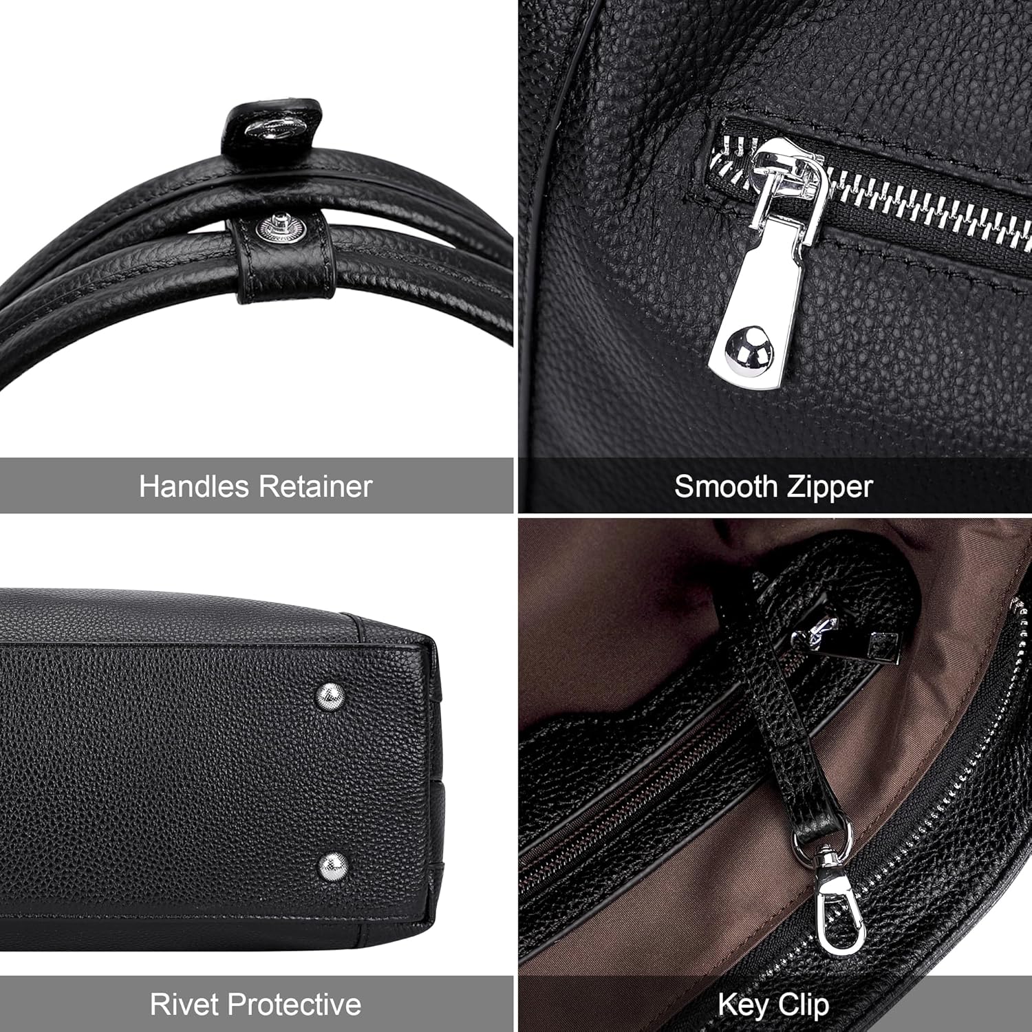 Over Earth Genuine Leather Purses for Women Large Hobo Bags Lady Shoulder Handbags with Detachable Strap - Image 7