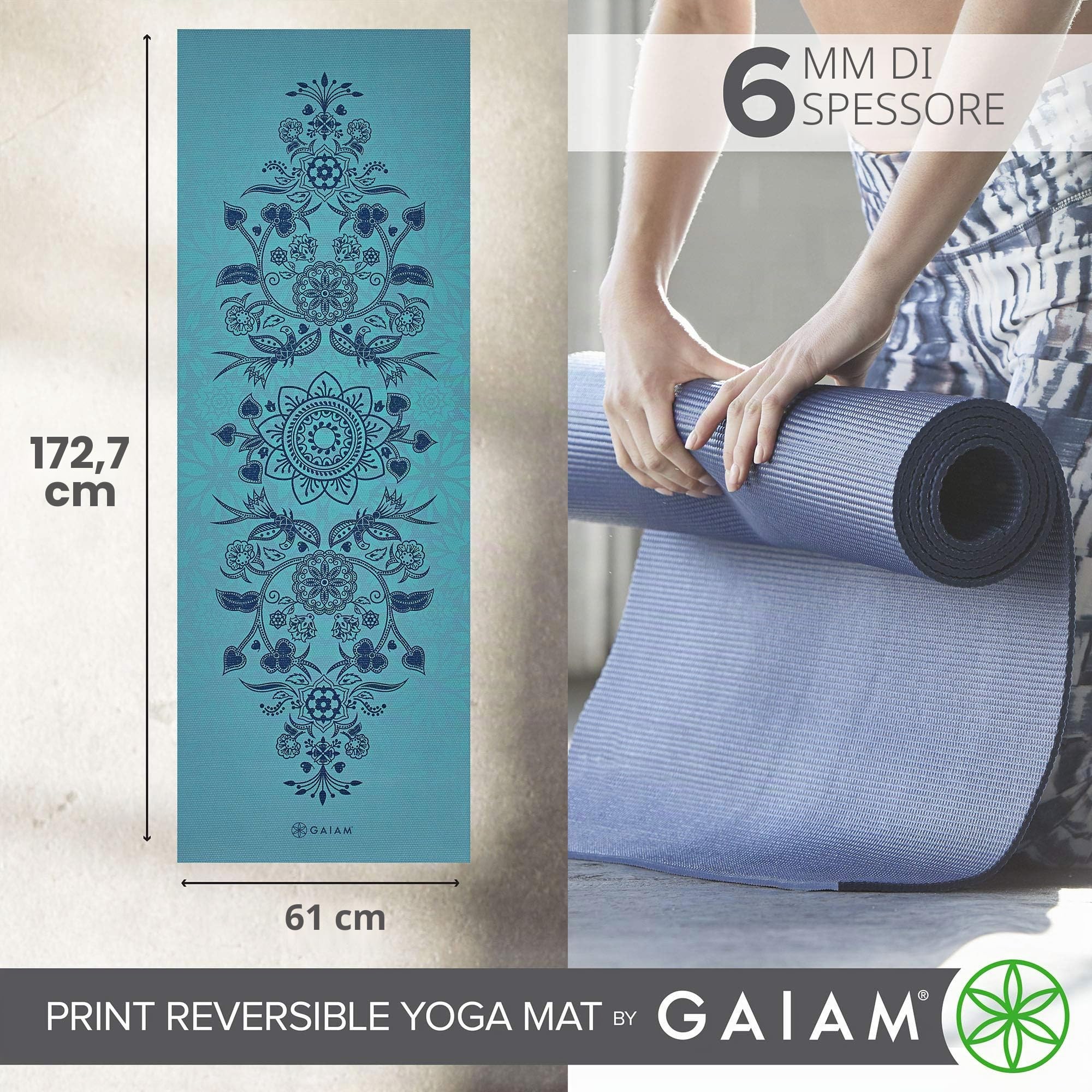 Gaiam, tappetini per yoga reversibili di alta qualità