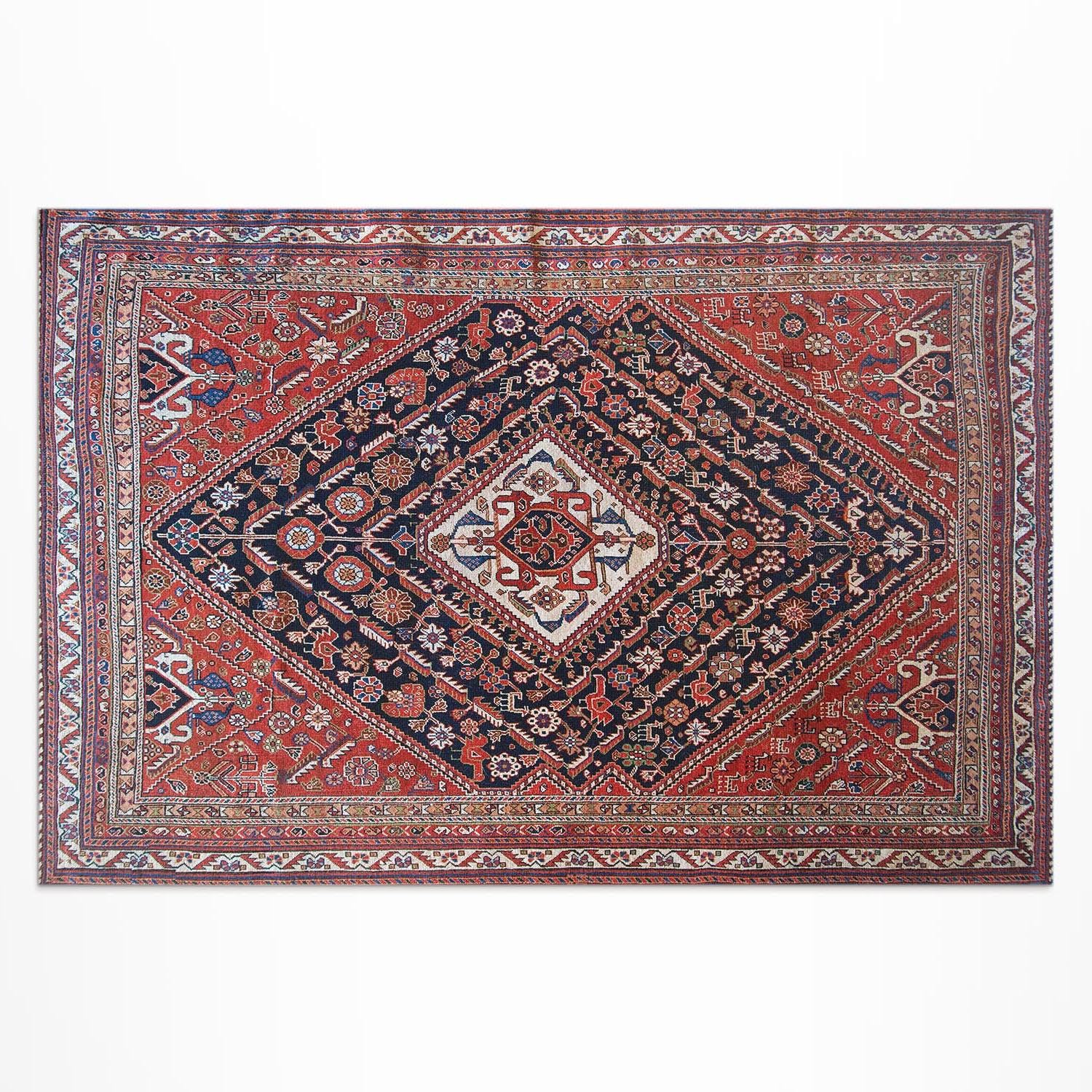 Tapis d'extérieur 120x180 cm en PVC motif turc classique pour balcon et terrasse