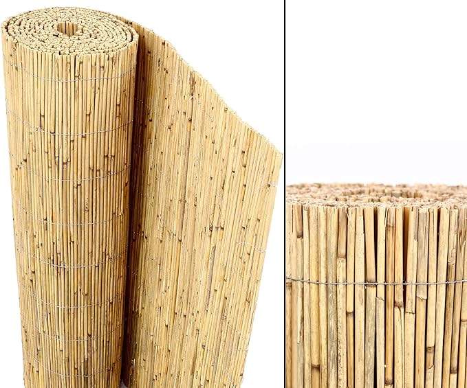 Rollo de caña de bambú para valla de privacidad 180x600 cm