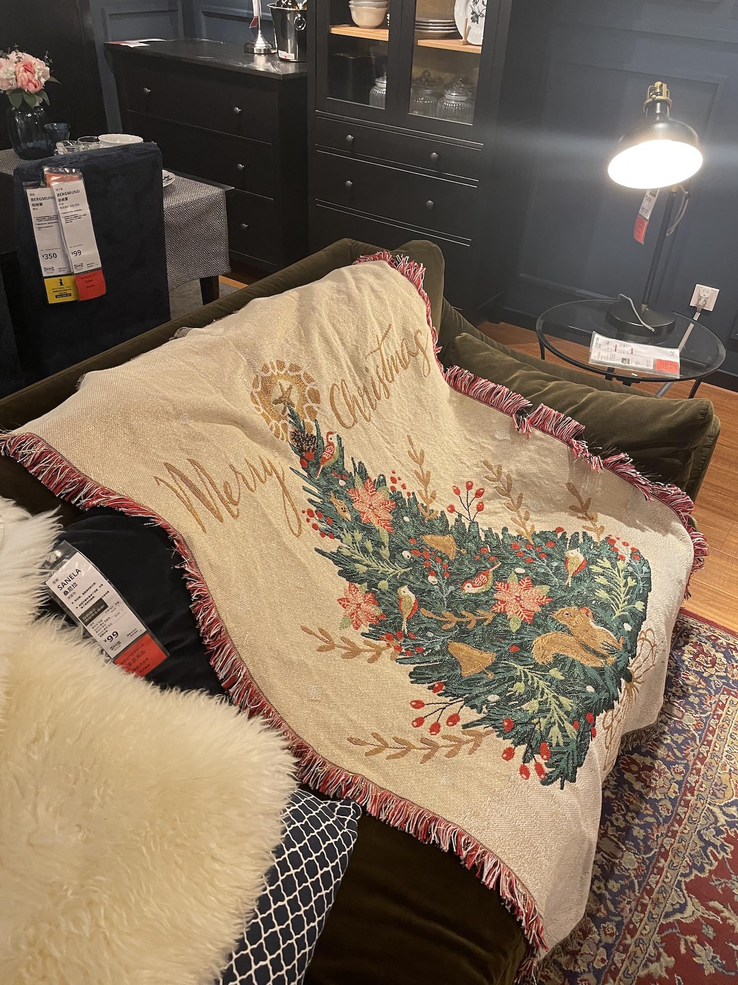 Amazon.co.jp: クリスマス,リス,ランケット, インテリア クリスマス