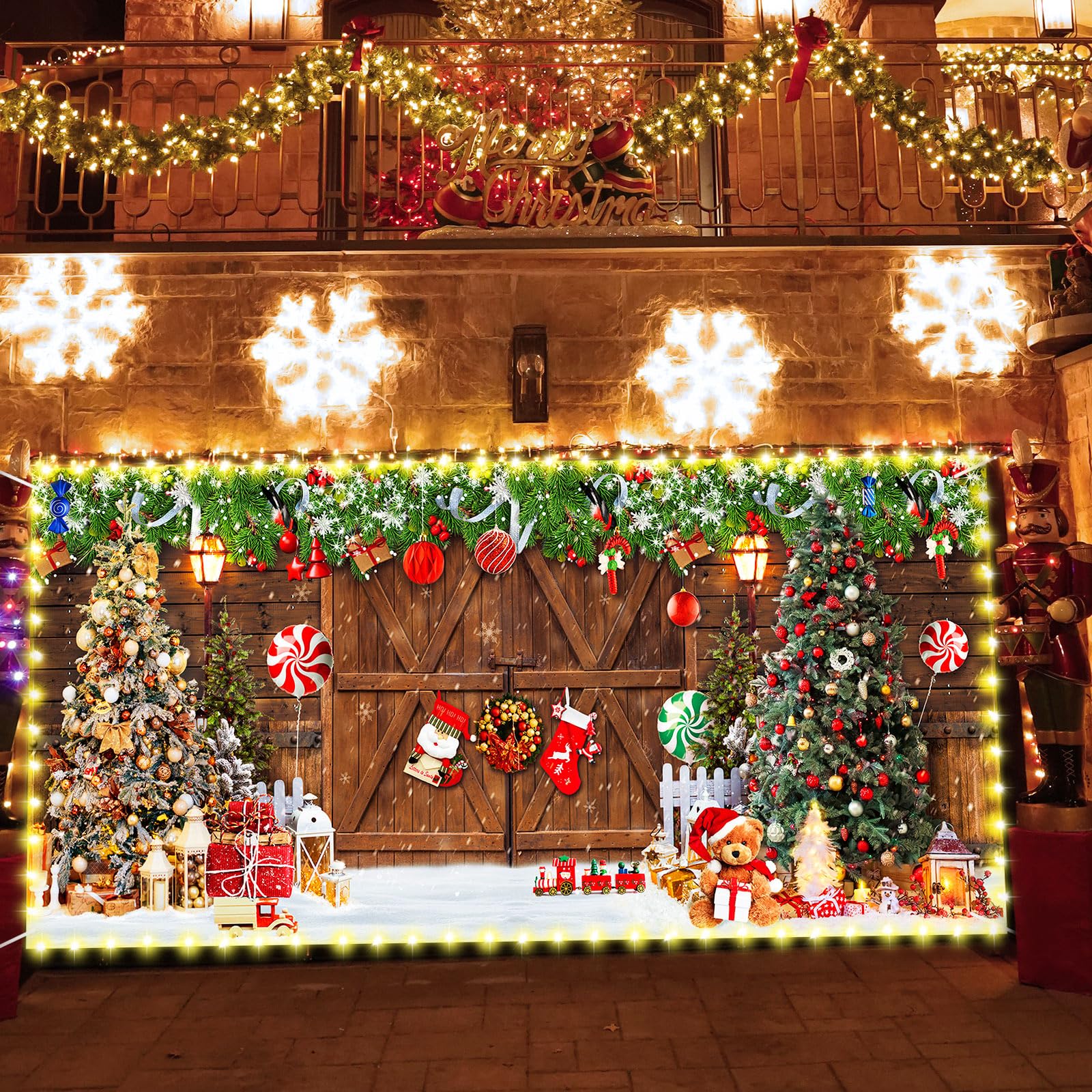 Lighted Christmas Decorations Garage Door Garage Doors Love Christmas
