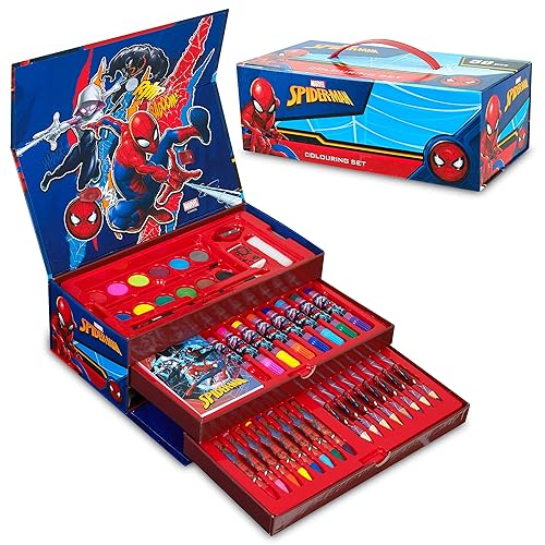Marvel Set de Coloriage Spiderman Avengers, Coffret Peinture et Coloriage