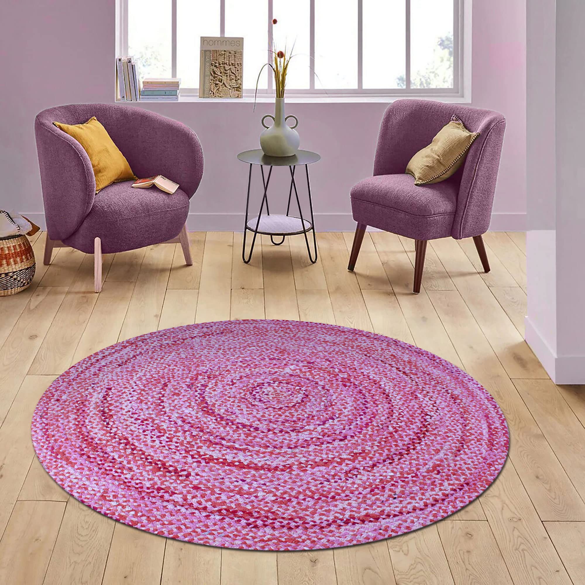 Tapis chindi en coton rose : protégez vos sols avec style