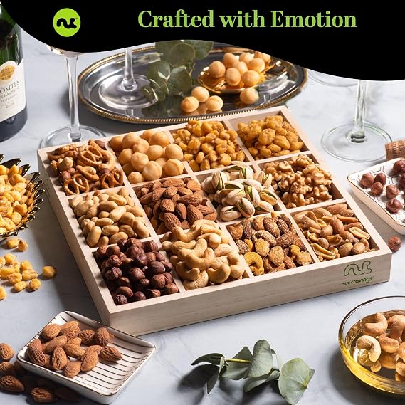 NUT CRAVINGS - Mixed Nuts Gift Basket (12 Assortments)
