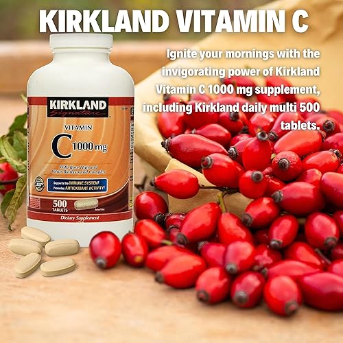 Miniatura 5 de Worldwide Nutrition Bundle Kirkland Vitamina C con Rose HIPS y complejo de bioflavonoides cítricos (vitamina C 1000 mg)  500 tabletas de suplemento