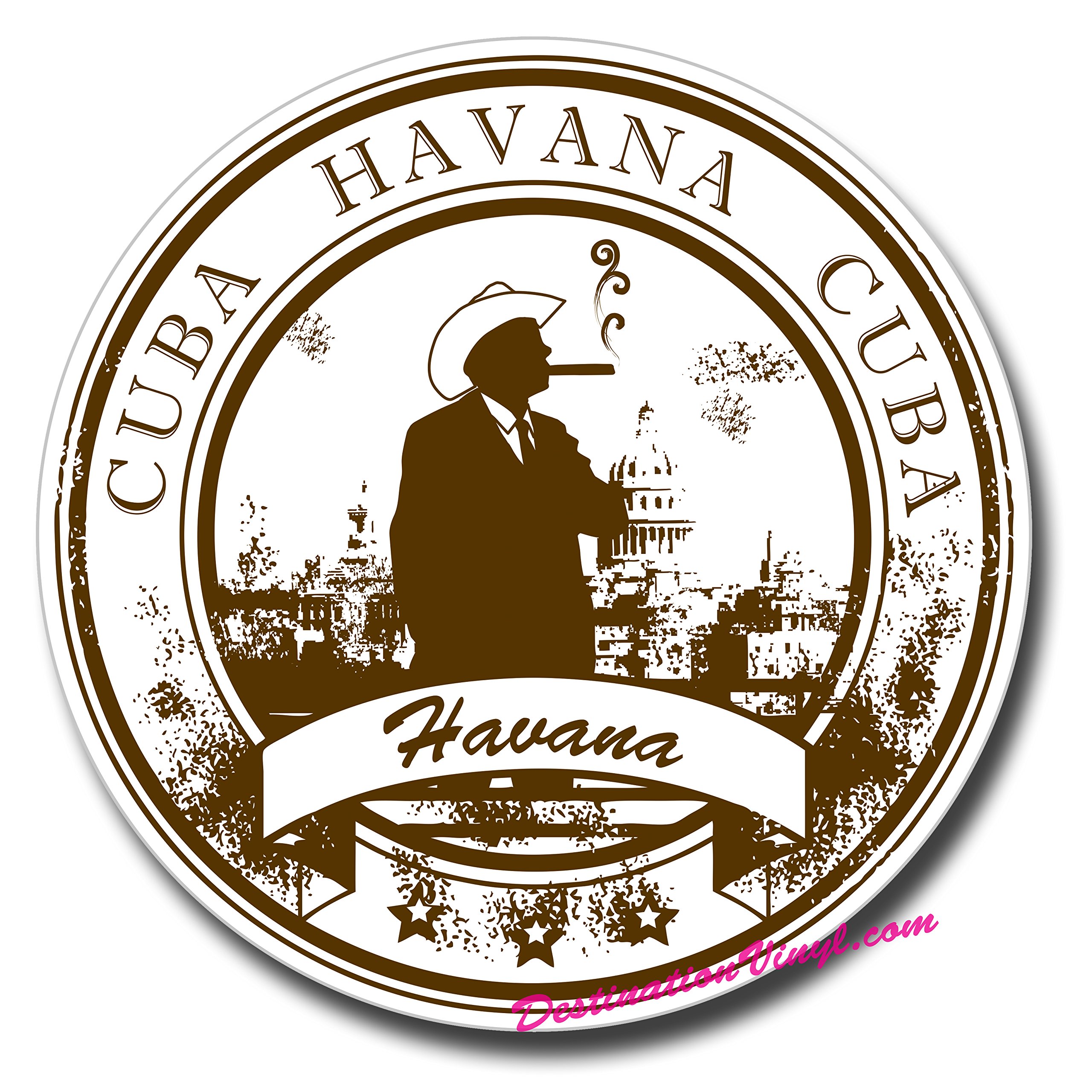 2 x Glossy Vinyl Stickers - Cuba Havana Luggage Fun Laptop Decal #0147 (As Shown.)