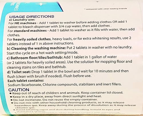 Miniatura 2 de GuardH Tabletas de blanqueamiento 40 unidades Blanqueador para lavandería y limpieza multiusos Alternativa de blanqueador líquido Utilizado para