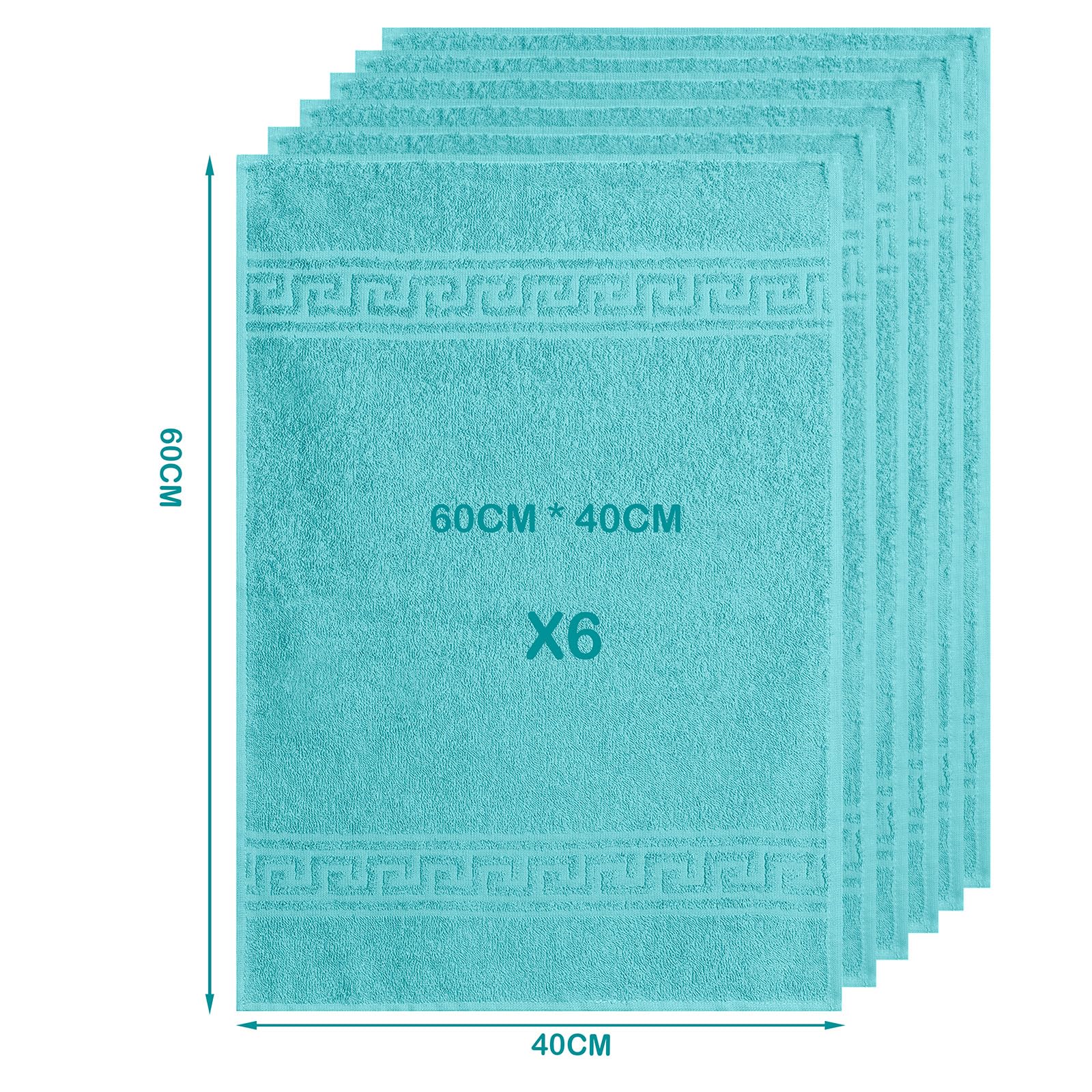 nice homeit Set 6 Asciugamani viso e mani 40x60 cm –Asciugamani bagno in 100% Cotone Filato ad Anello – Extra Morbido e Assorbente. MADE IN ITALY (Azzurro Acqua)