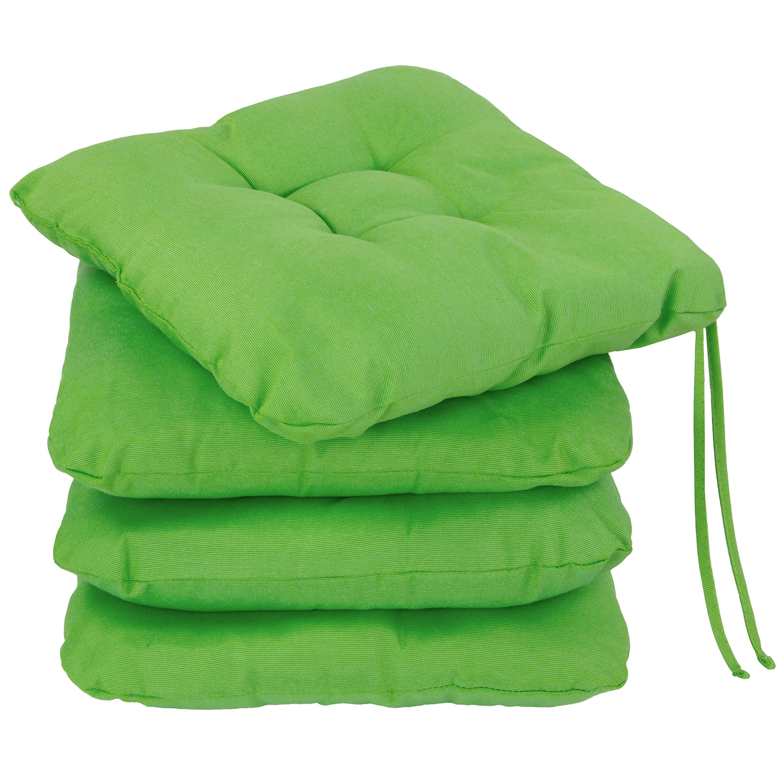 Set Di 4 Cuscini Da Sedia Beige 38x38 Cm - Con Laccetti, Lavabili A 30°C E Certificati OEKO-TEX - Foto 2