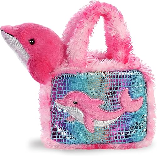 Miniatura 3 de Aurora Fashion Fancy Pals - Animal de peluche de delfín, compañeros sobre la marcha, accesorios elegantes, multicolor, 7 pulgadas