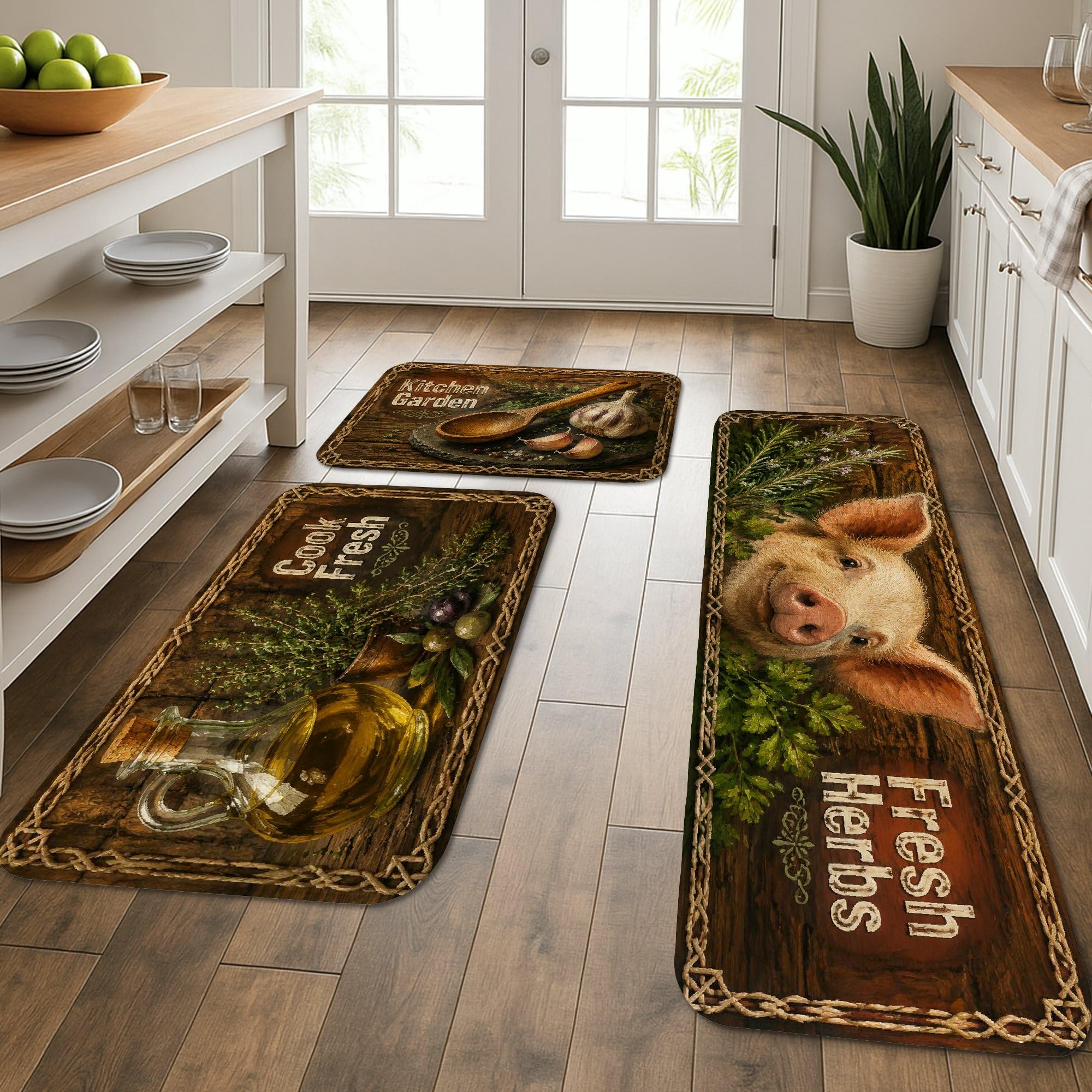 Tapis de cuisine de ferme pour évier et buanderie, tapis de sol rustique lavable