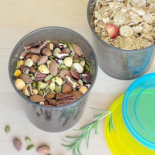 Miniatura 3 de Youngever 3 juegos de recipientes de plástico de 0.25 galones, recipientes redondos de plástico de 32 onzas, recipientes redondos de almacenamiento