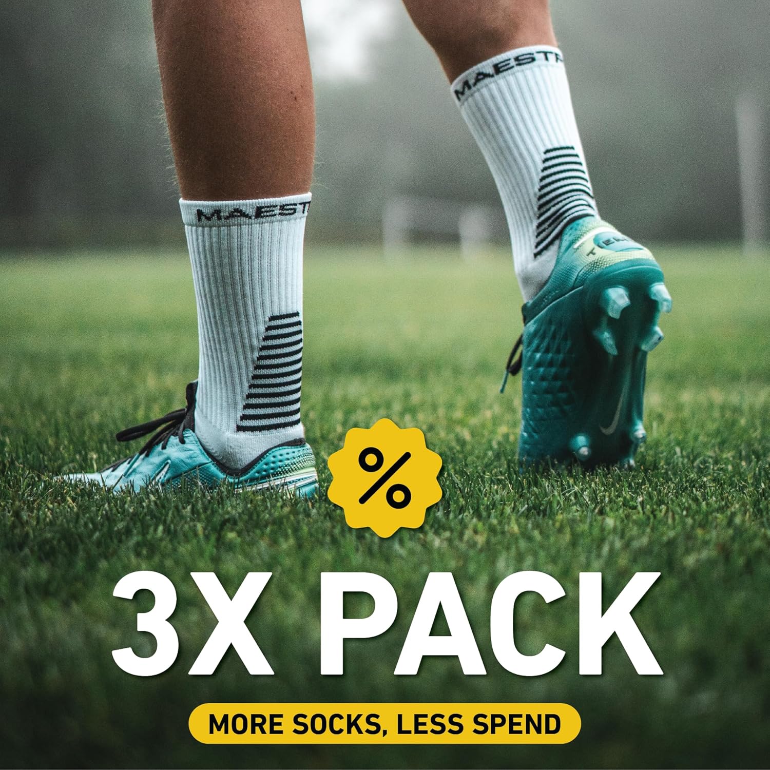 Maestro Soccer Grip Socks for Men and Women with Non-Slip Pads - Anti-Slip Socks Ideal for Football, Basketball, Sports - Image 2