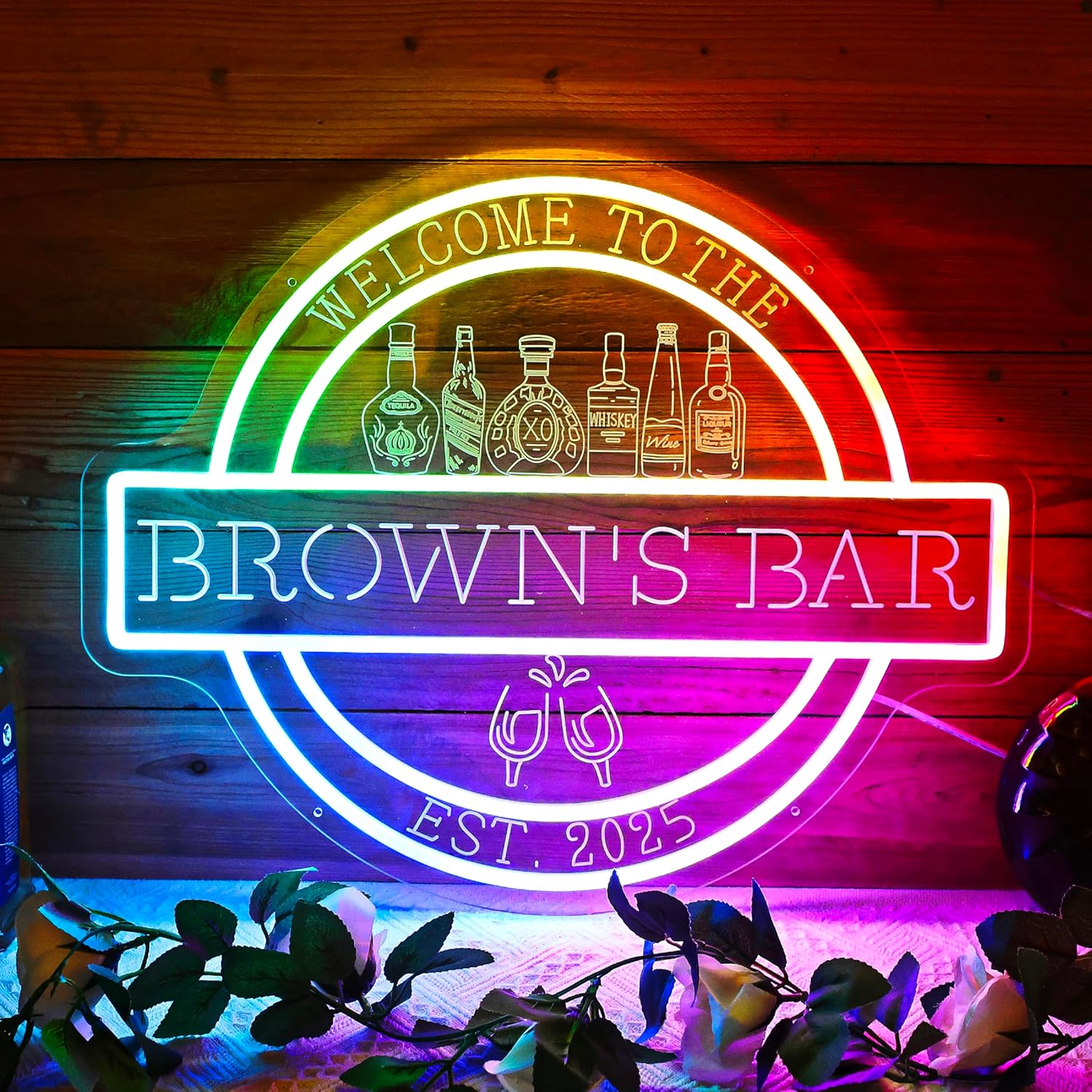 Custom Bar Neon Signs for Wall Decor, Custom Neon Bar Sign Customizable Personalized Neon Light Sign, Bar Light Up Sign for Man Cave Home Bistro Shop Business Decor Man Dad
