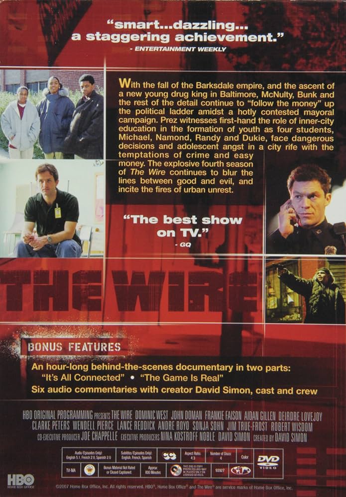 その他 Wire: Complete Fourth Season [DVD] Amazon.com: Wire, The: Season 4 : David Simon, David Simon
