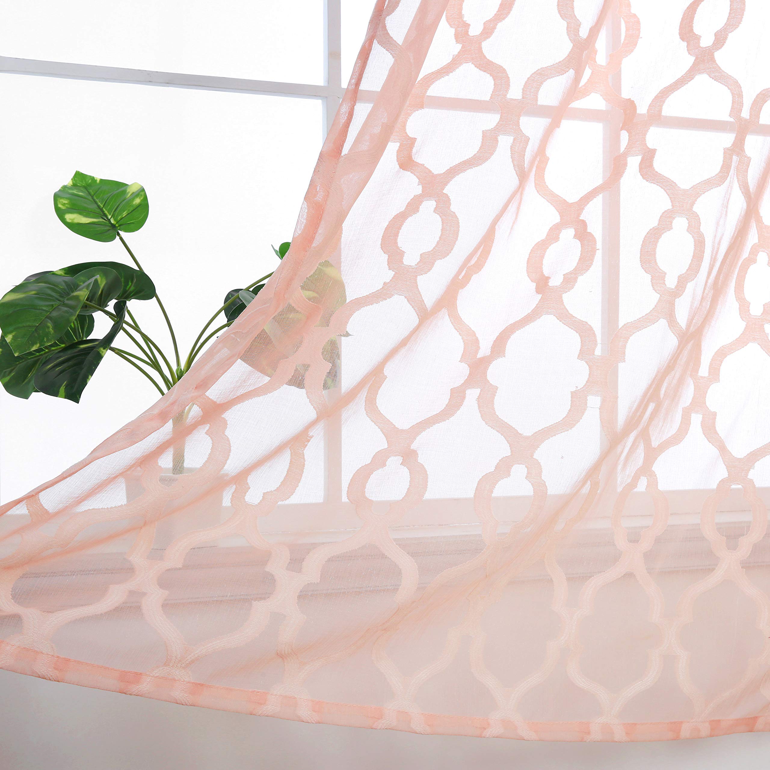 Embroidered Rose Sheer Curtains Curtains & Drapes