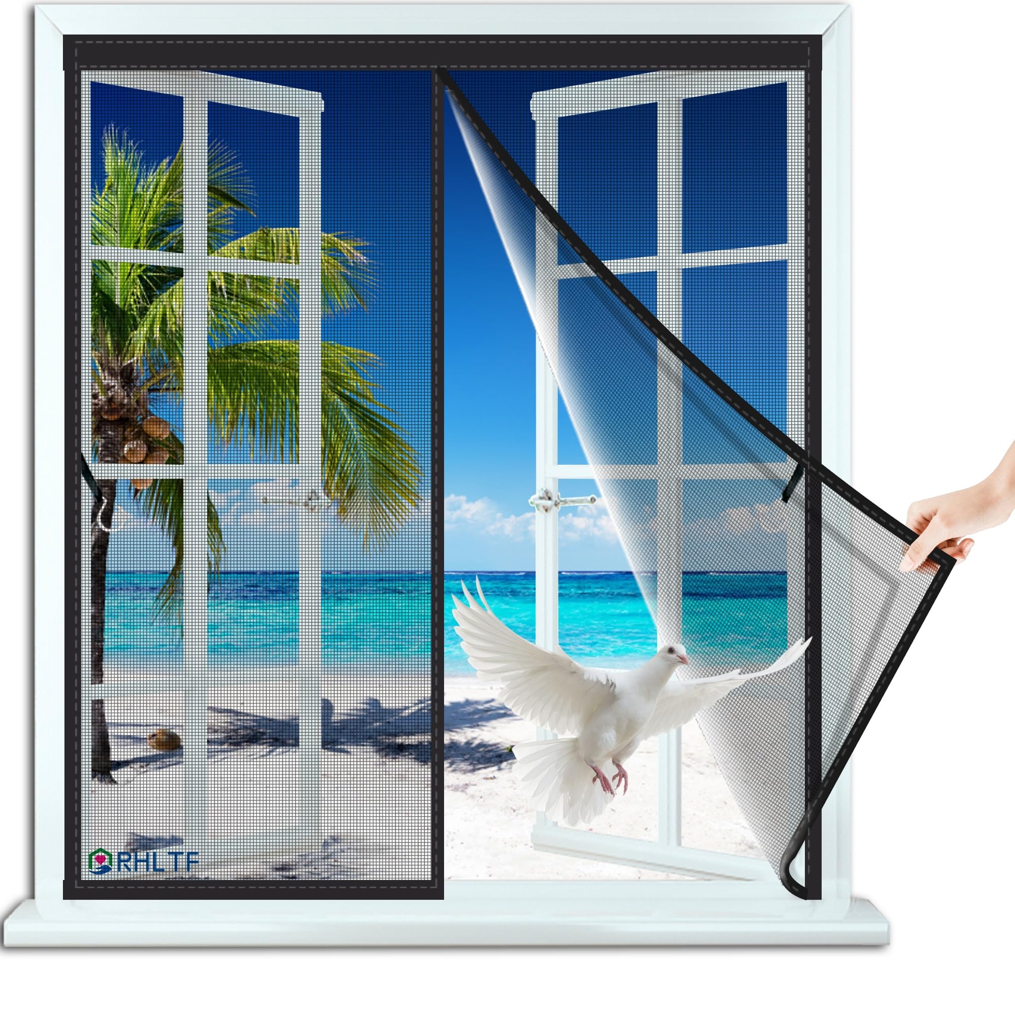 Mesh Fly Curtain,160x220cm Center Opening,Durable Fiberglass Good Corrosion Resistance,High Light Transmittance,Windproof sieć Czarny