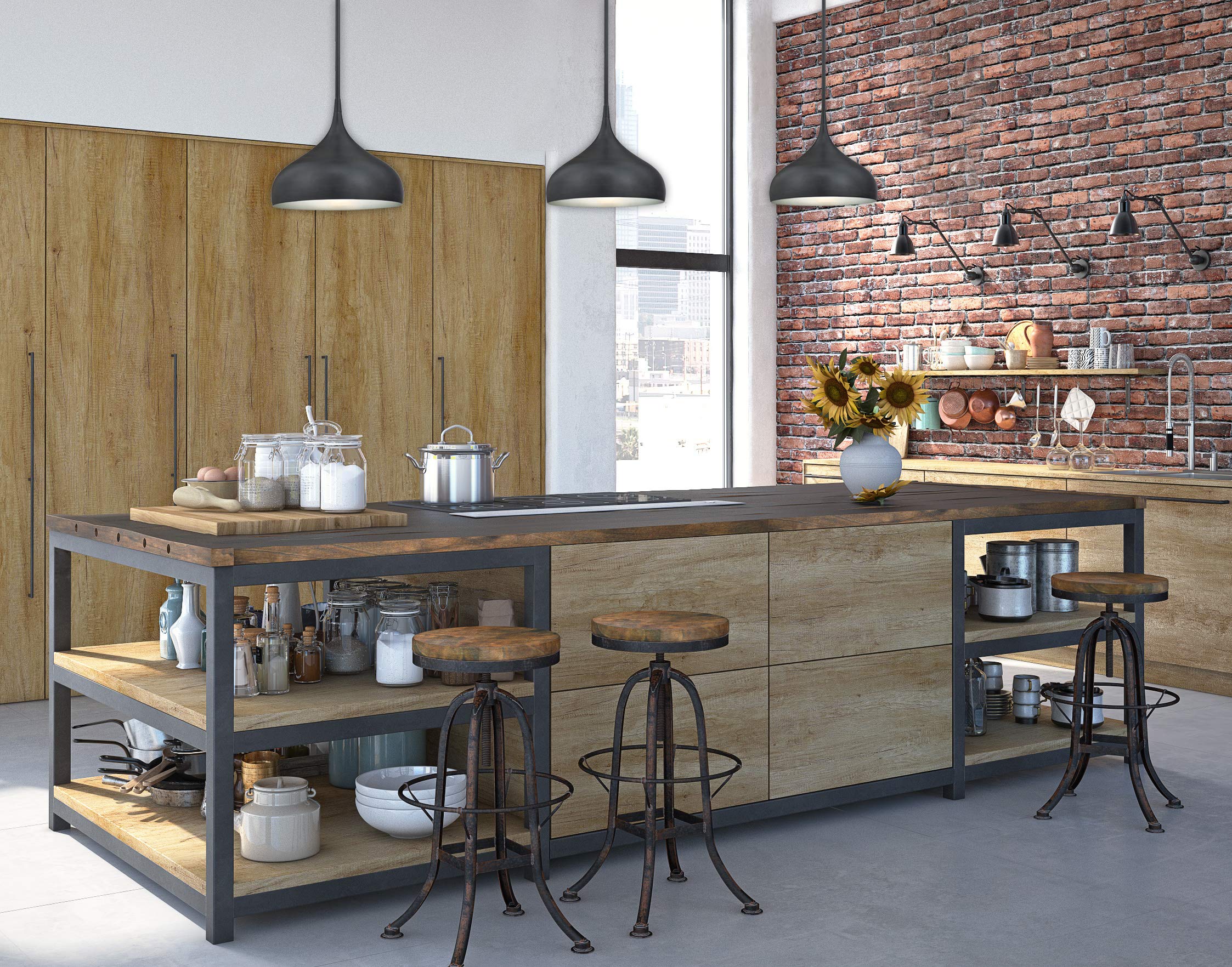 Z-Lite Luminaire Suspendu à 3 Ampoules En Bronze Huilé Avec Verre