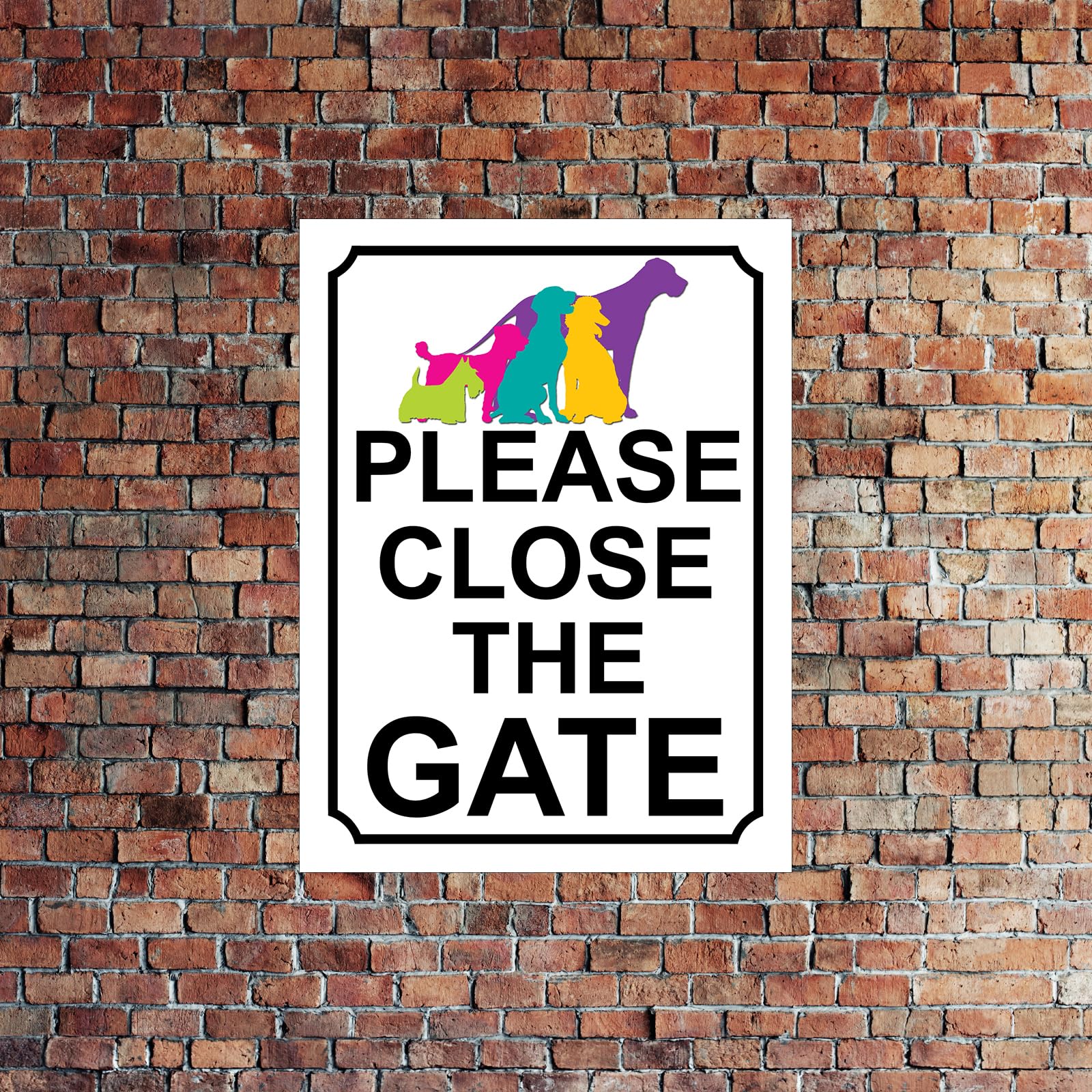 PLEASE CLOSE THE GATE COLOURFUL DOG THEME METAL SIGN 267MM X 200MM (17H1L) LARGE 10" X 8", Mixed - Image 4