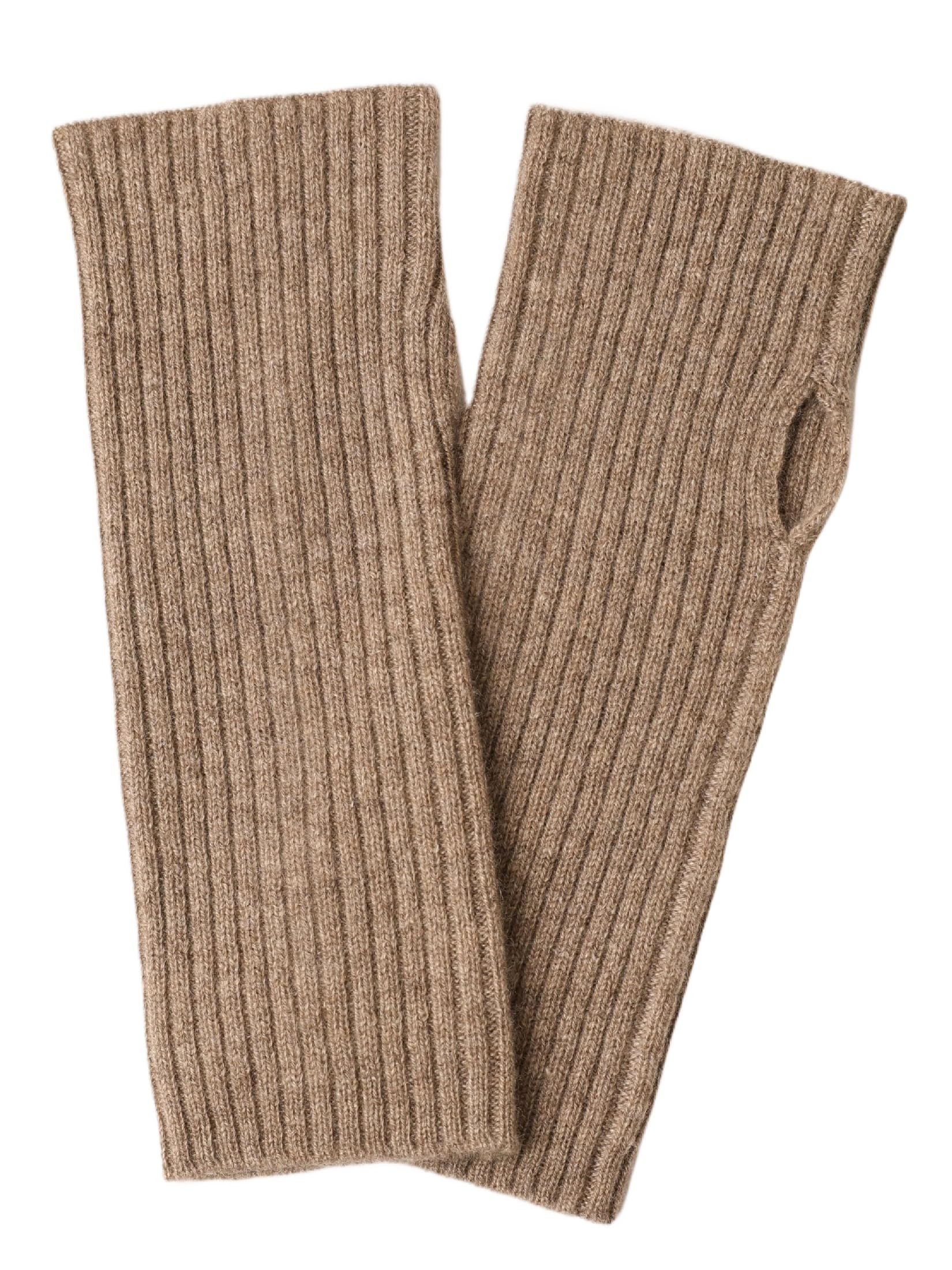 Donna Scaldamani Guanti Dita Scoperte in Cashmere 100% Cachemire Polsini Manicotti