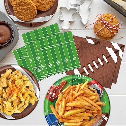 Miniatura 7 de Juego de suministros para fiestas de fútbol para 50 unidades, platos de fútbol para fiestas, regalos de fiesta de cumpleaños, fútbol o partido,