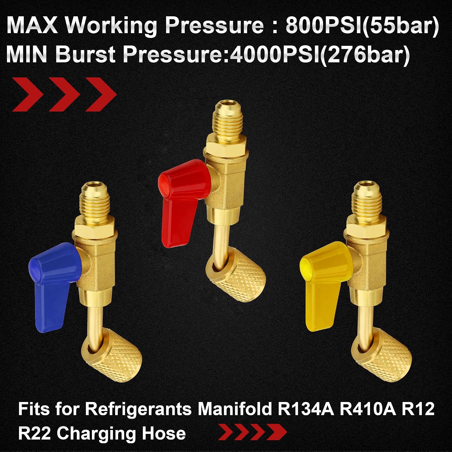 23 Pcs Air Conditioning Refrigerant Compact Ball Valve 1/4 Inch for R410A R134A R12 R22 HVAC Adapter 5/16Inch Female to 1/4Inch Male Flare, R134A Refrigerant Tank Adapter, Valve Core Remover