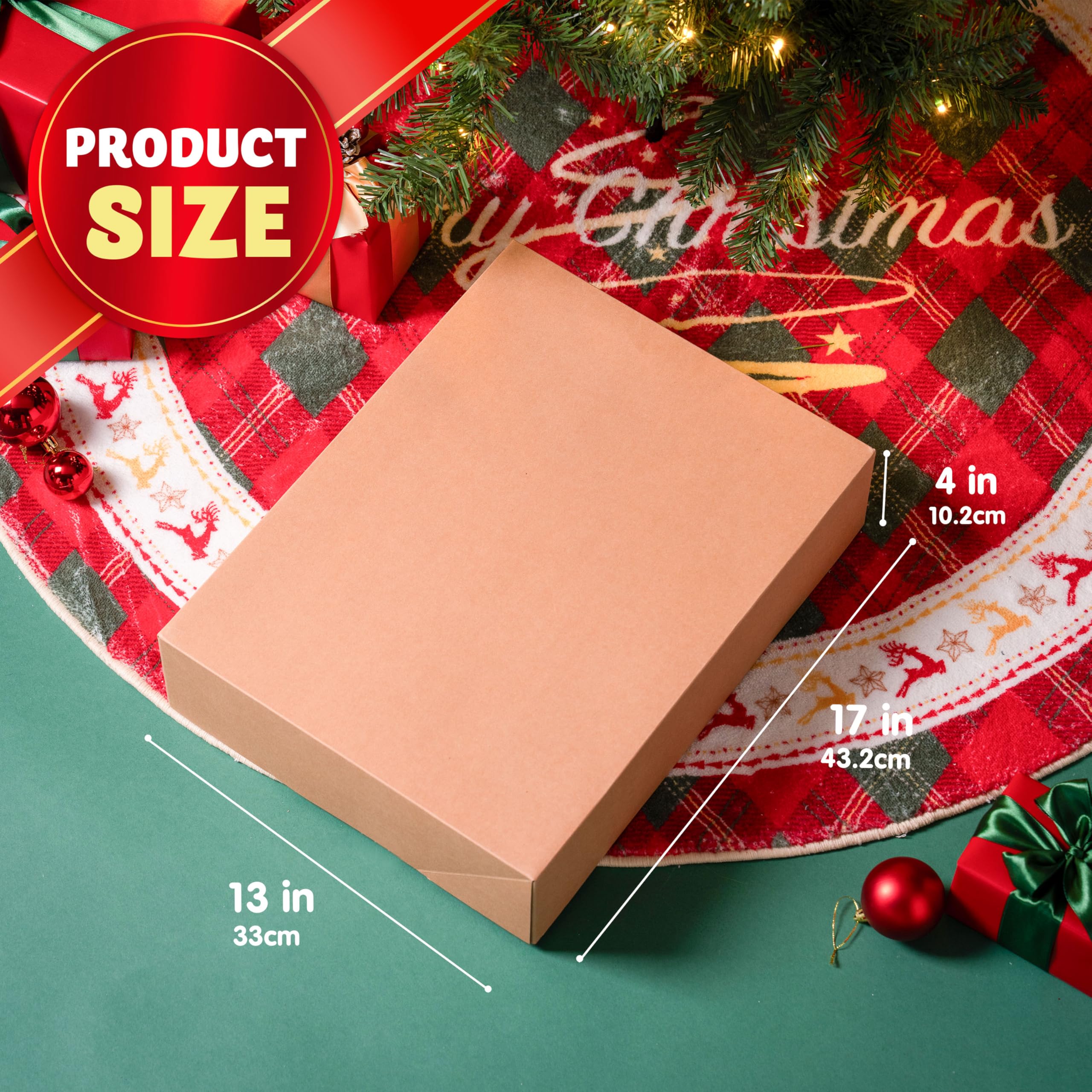 JOYIN 12 scatole regalo di Natale grandi con coperchio, 43,2 x 33 x 10,2 cm, per regali, Natale, compleanno, camicia, abbigliamento, scatole regalo per vestaglie, cappelli, maglioni e cappotti
