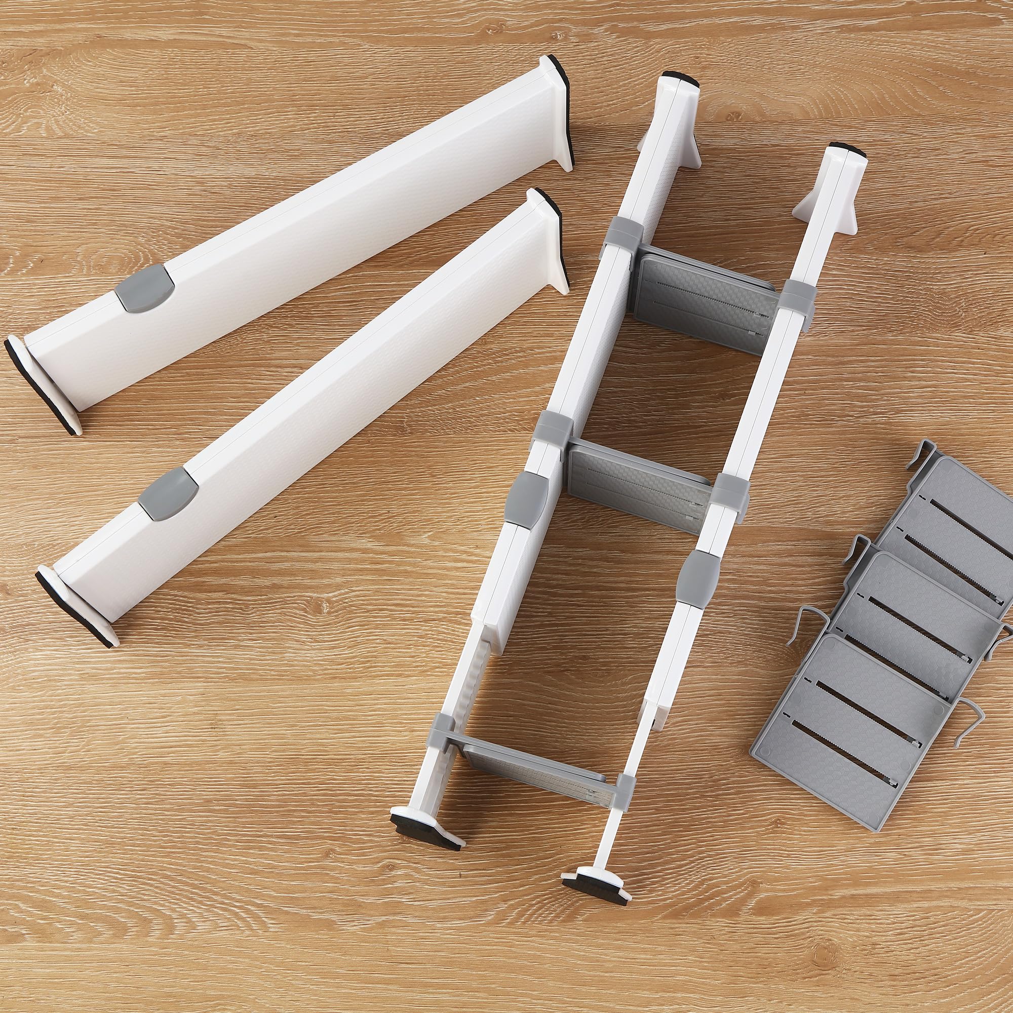 Separadores de Cajones de Plástico Ajustables 37.5-54 cm Paquete de 4 Blanco