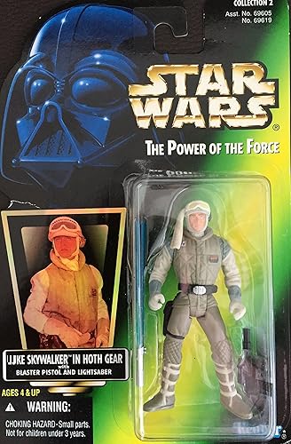 Star Wars, The Power of the Force Green Card, Luke Skywalker en figura de acción de Hoth Gear, 3.75 pulgadas