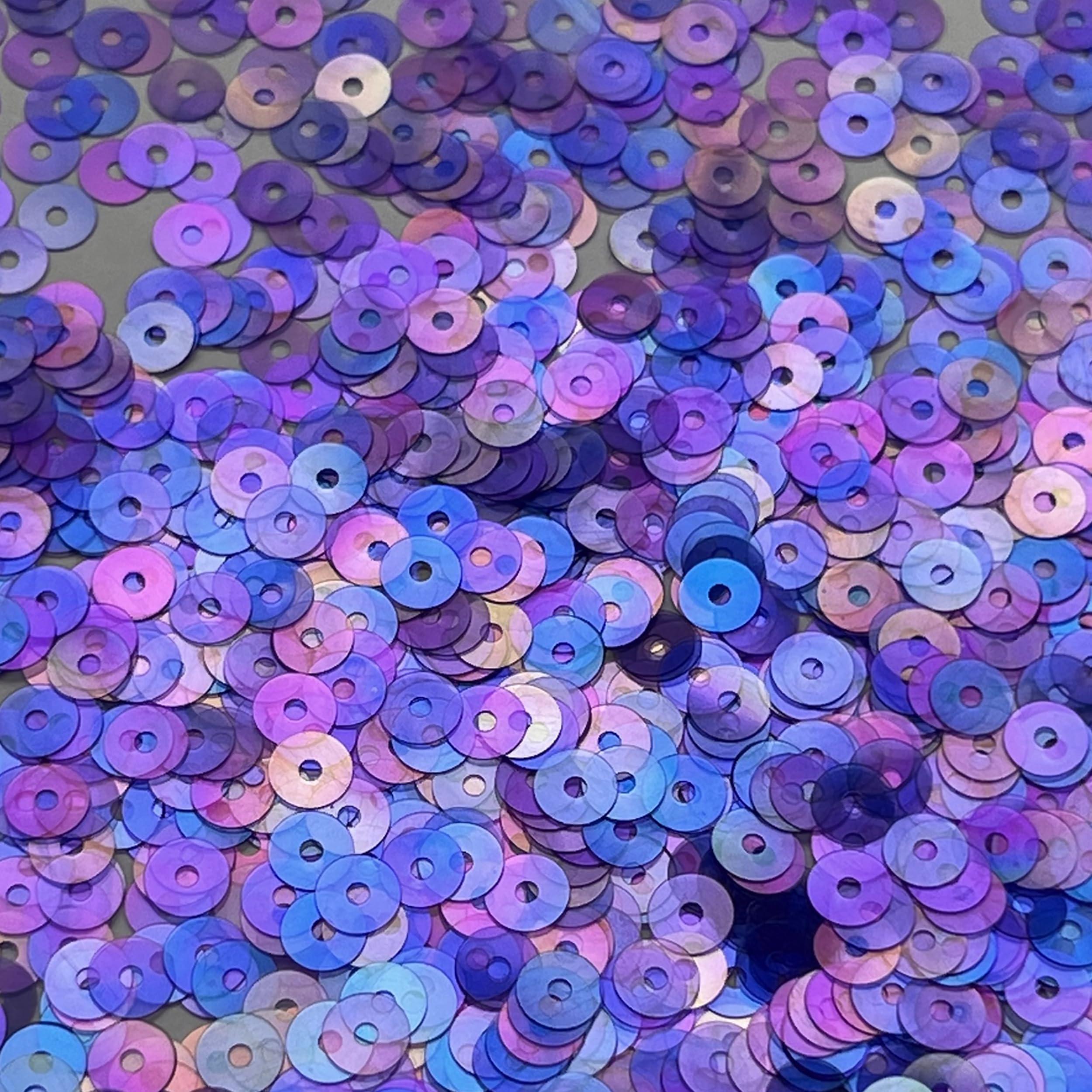 6mm Flat Sequins Amethyst Purple Crystal Rainbow Iris Made in USA