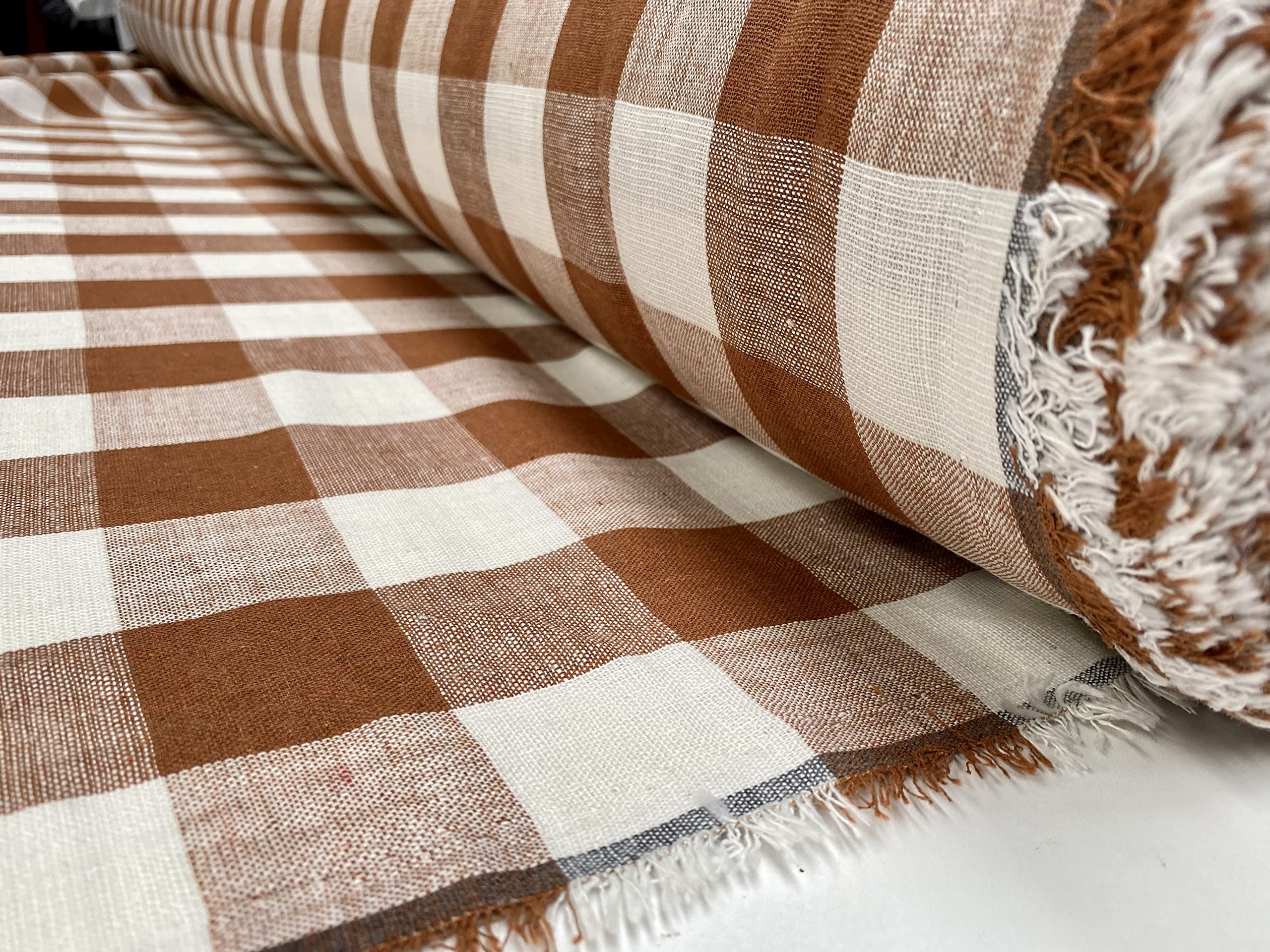 Gingham Linen Checked Fabric Check Material Buffalo Plaid, Dressmaking, Curtains, Home Furnishing - Image 4