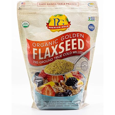 Premium Gold Organic Ground Flax Seed | High Fiber Food | Omega 3 | 4 pounds