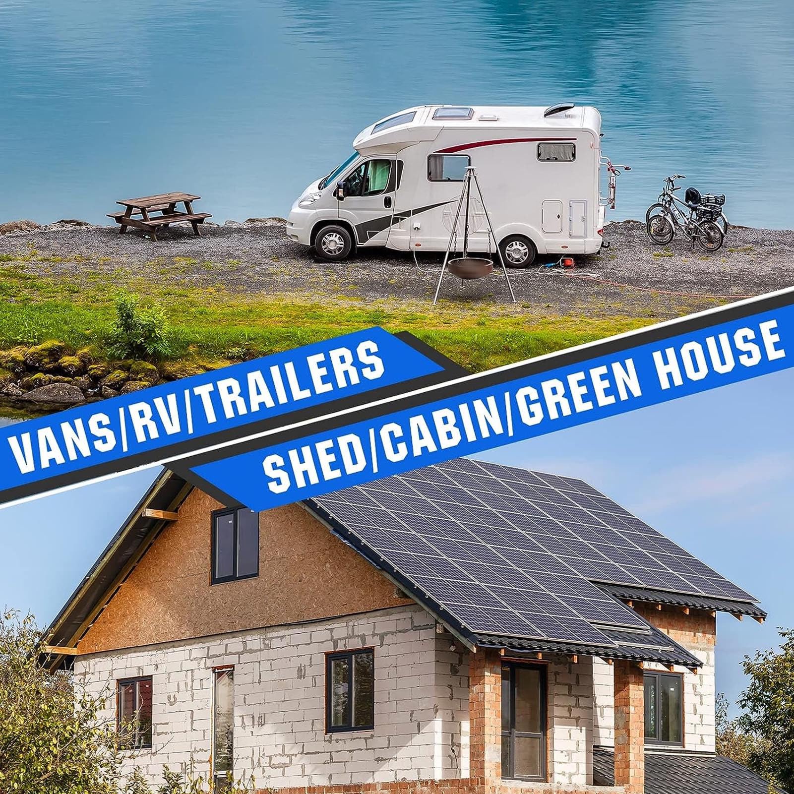 Yctze Kit Pannello Solare da 300 W Kit Pannello Solare Monocristallino da 300 W con Controller e Batteria da 18 V da Campeggio Energia Ed Eolica