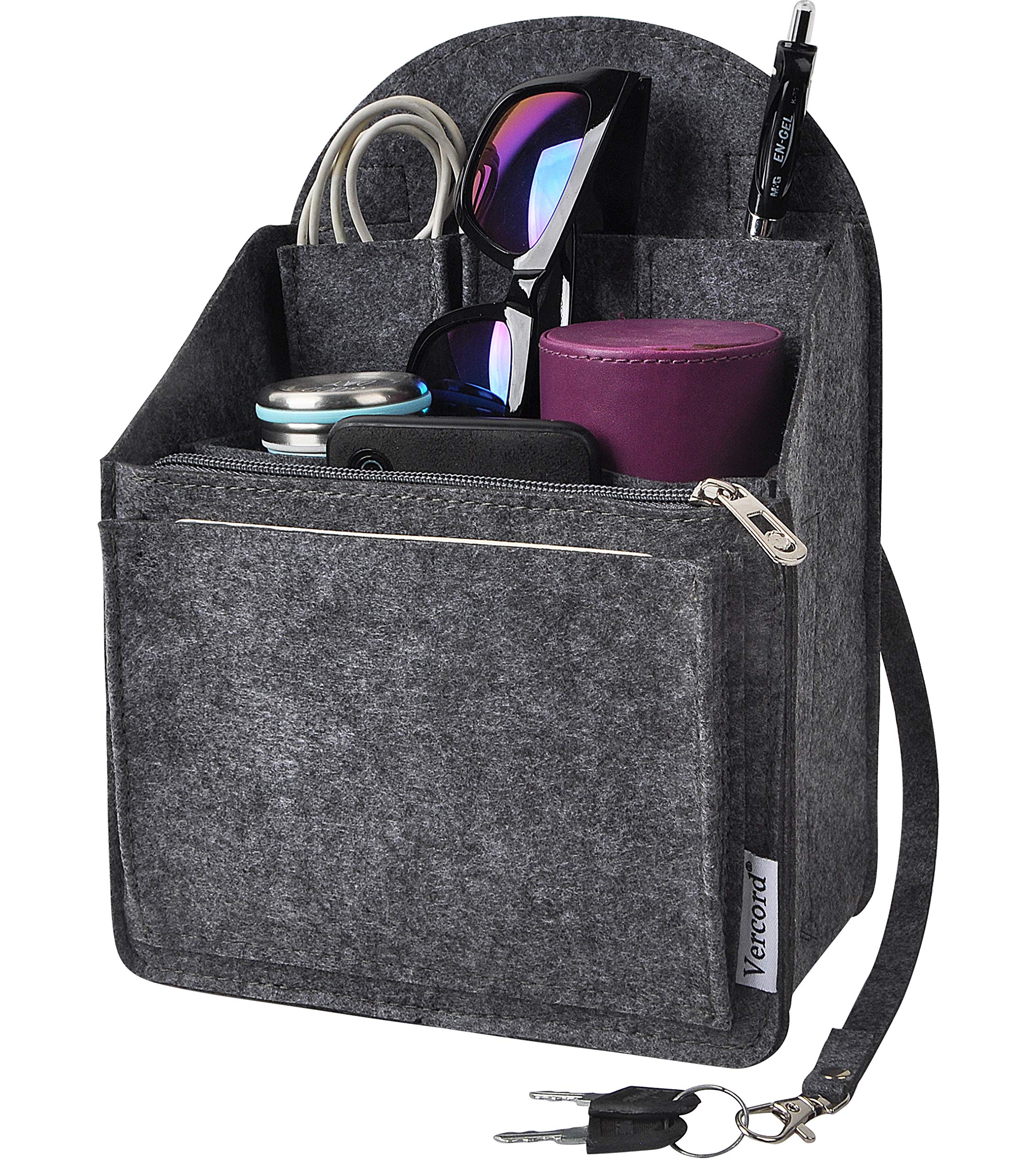 Organizador de mochila de fieltro, bolsa de hombro, 5 colores, 2 tamaños, Gris