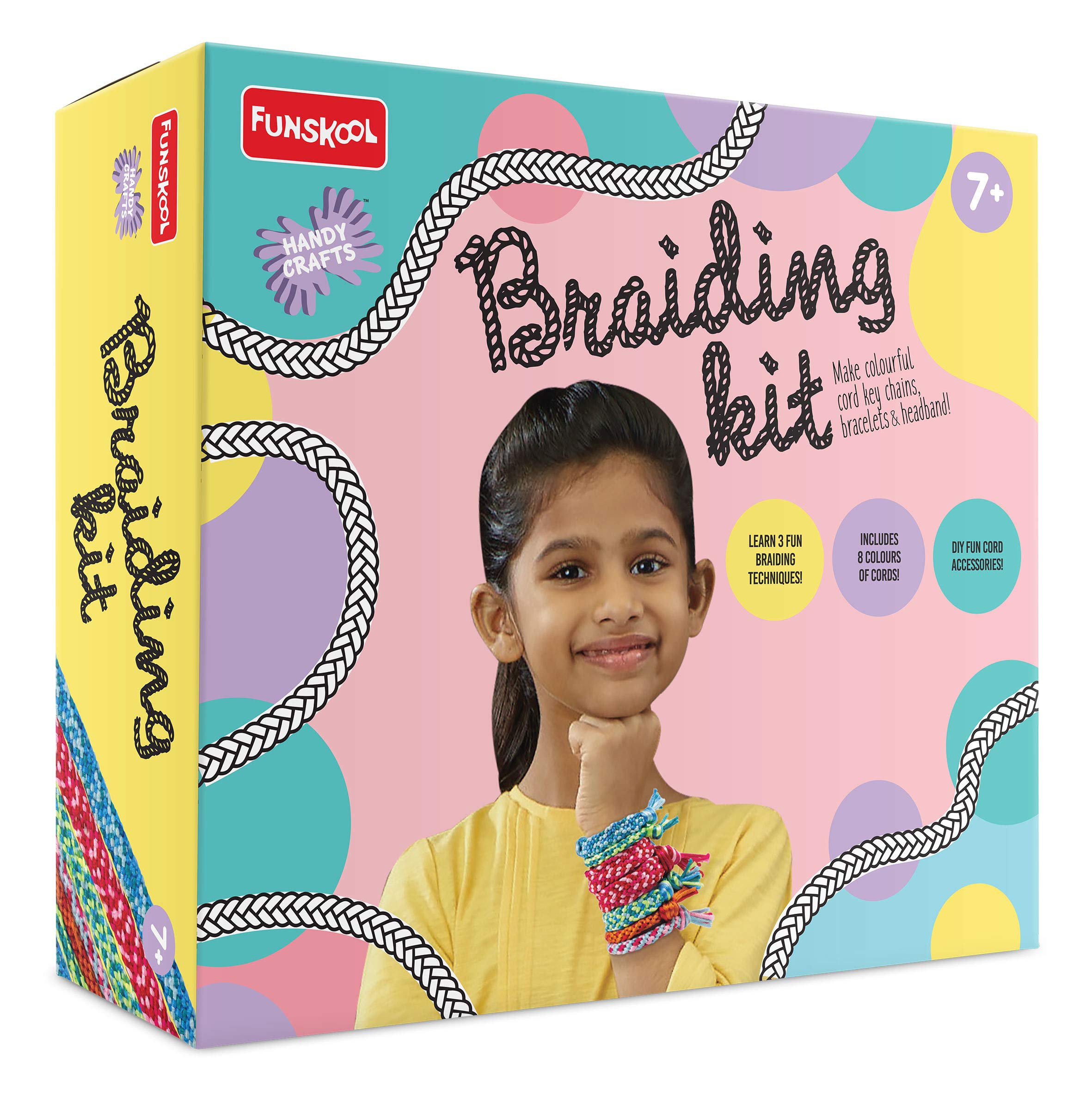 Handycrafts Funskool Braiding Kit, Learn 3 Braiding Techniques, Make Headbands, Bracelets and Key-Chains, Art & Craft Kit, DIY Kit, Ages 5 Years and Above, Multicolour (B081RTCD51) Amazon Price History, Amazon Price Tracker