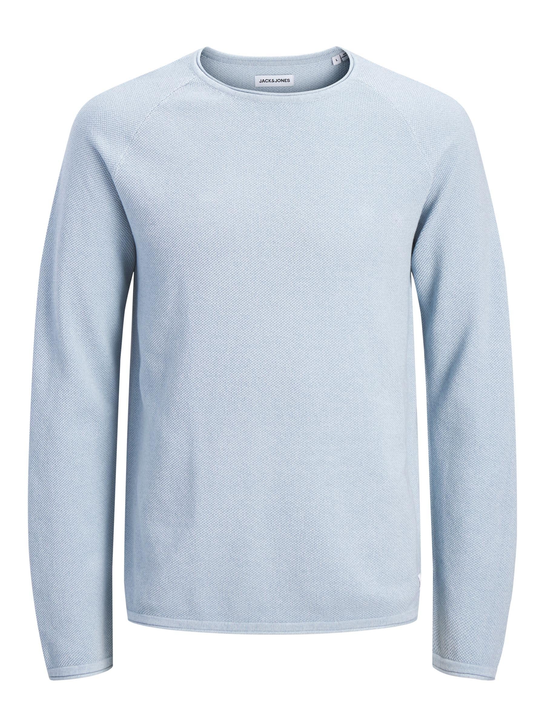 JACK & JONES Herren Strickpullover Rundhals Basic Langarm Sweater Baumwolle Shirt JJEHILL