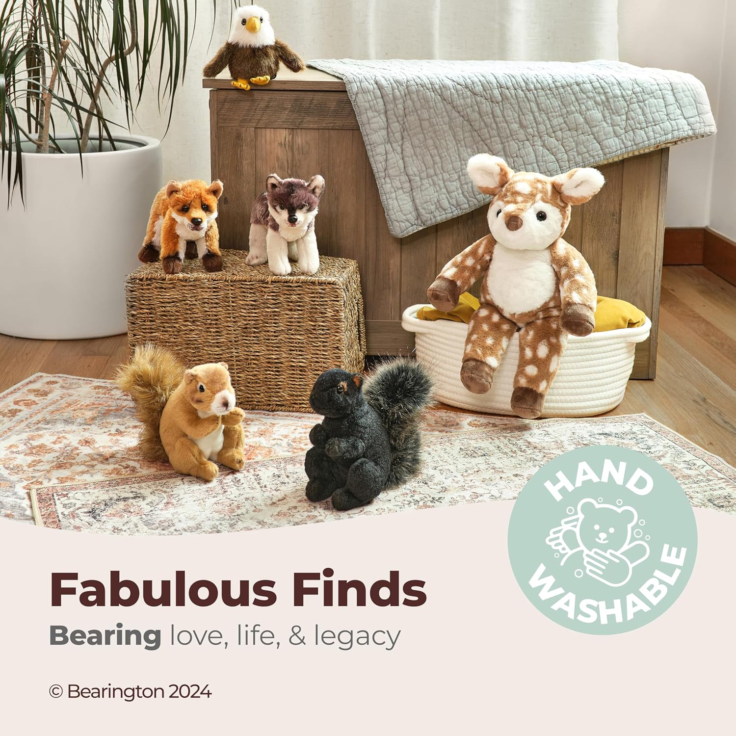 Bearington Nanook Wolf Stuffed Animal - 13" Soft, Cuddly, and Realistic Wolf Plush Toy with Floppy Body - Adorable Lifelike Wolves Stuffie Gift for Kids, Wildlife Enthusiasts, and Plush Collectors