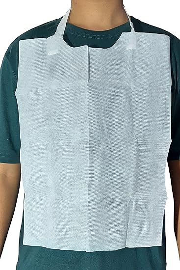 Pack of 50 Disposable Laminated BIBS for Tattoo BIBS, Cosmetology BIBS, Dental BIBS