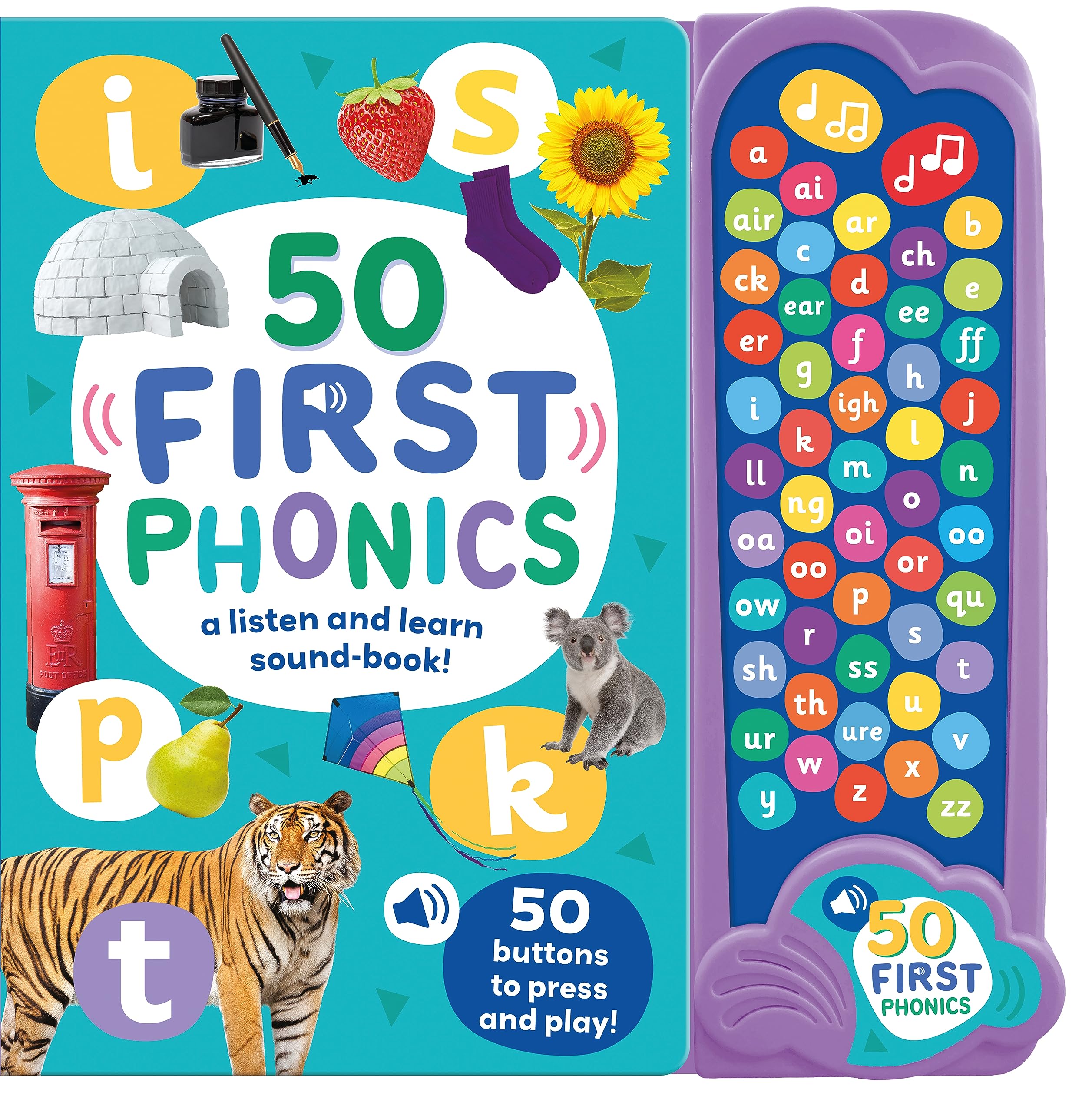 50 Button Photo Sound Book - First Phonics - A Listen and Learn Sound Book for Children Aged 3+ (Large First Words Sound Book)