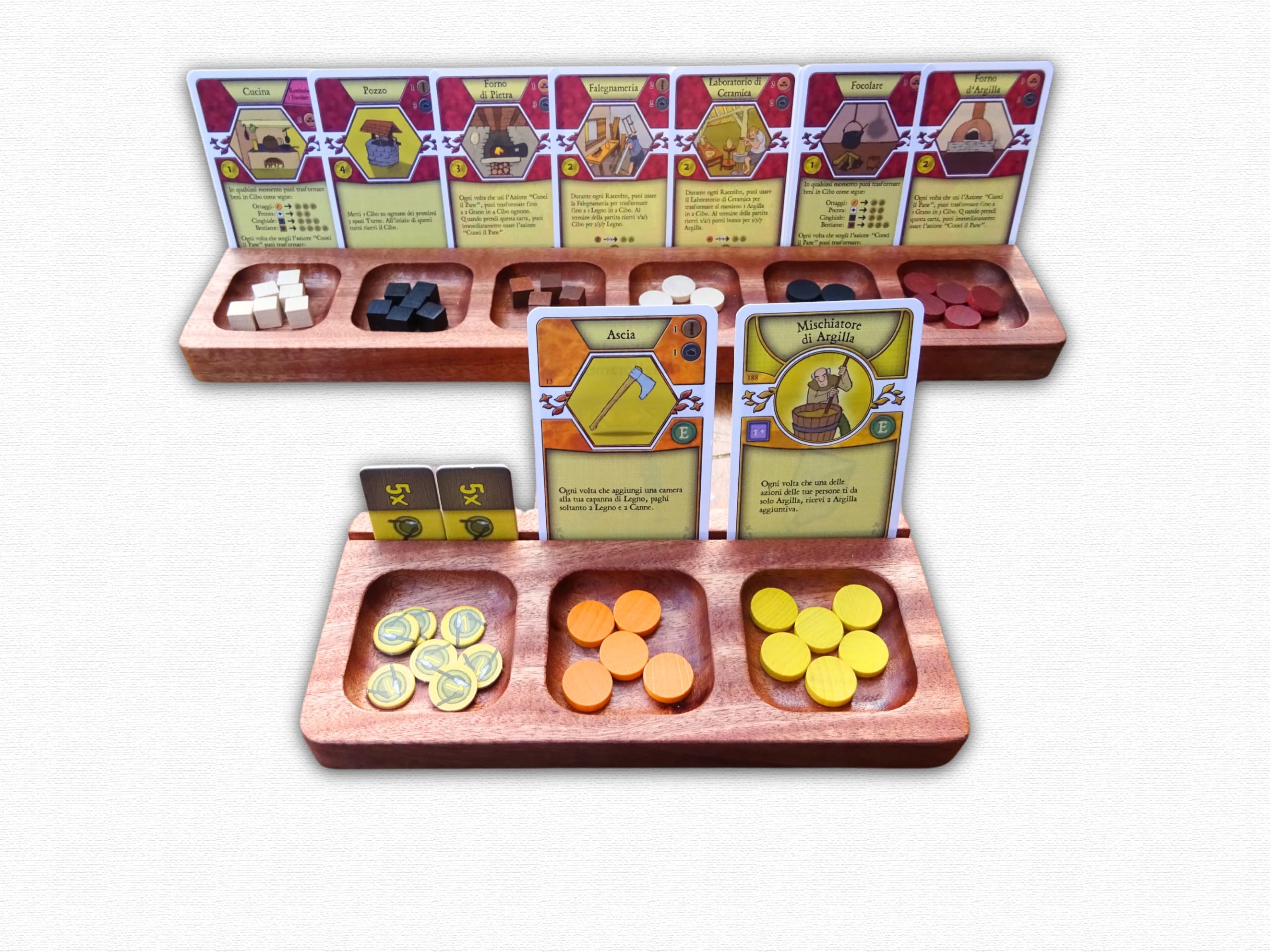 Vassoio porta Token/Risorse e carte per giochi da tavolo (XLARGE 6 SLOTS)