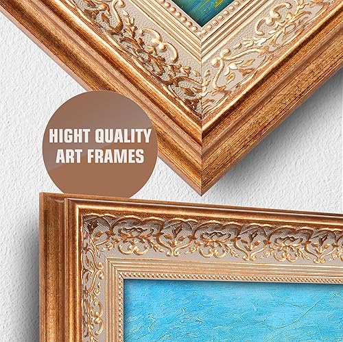 Miniatura 226 de A&T ARTWORK The Starry Night de Vincent Van Gogh. Tamaño del marco: 36 x 30 pulgadas, tamaño de la imagen: 30 x 24 pulgadas, reproducciones clásicas