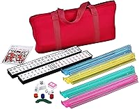 Vista 10 de usamjtable 166 Tiles American Mahjong Set Soft Bag 4 todo en uno Color Empujadores Rack Combo Fácil de Llevar (Gris)