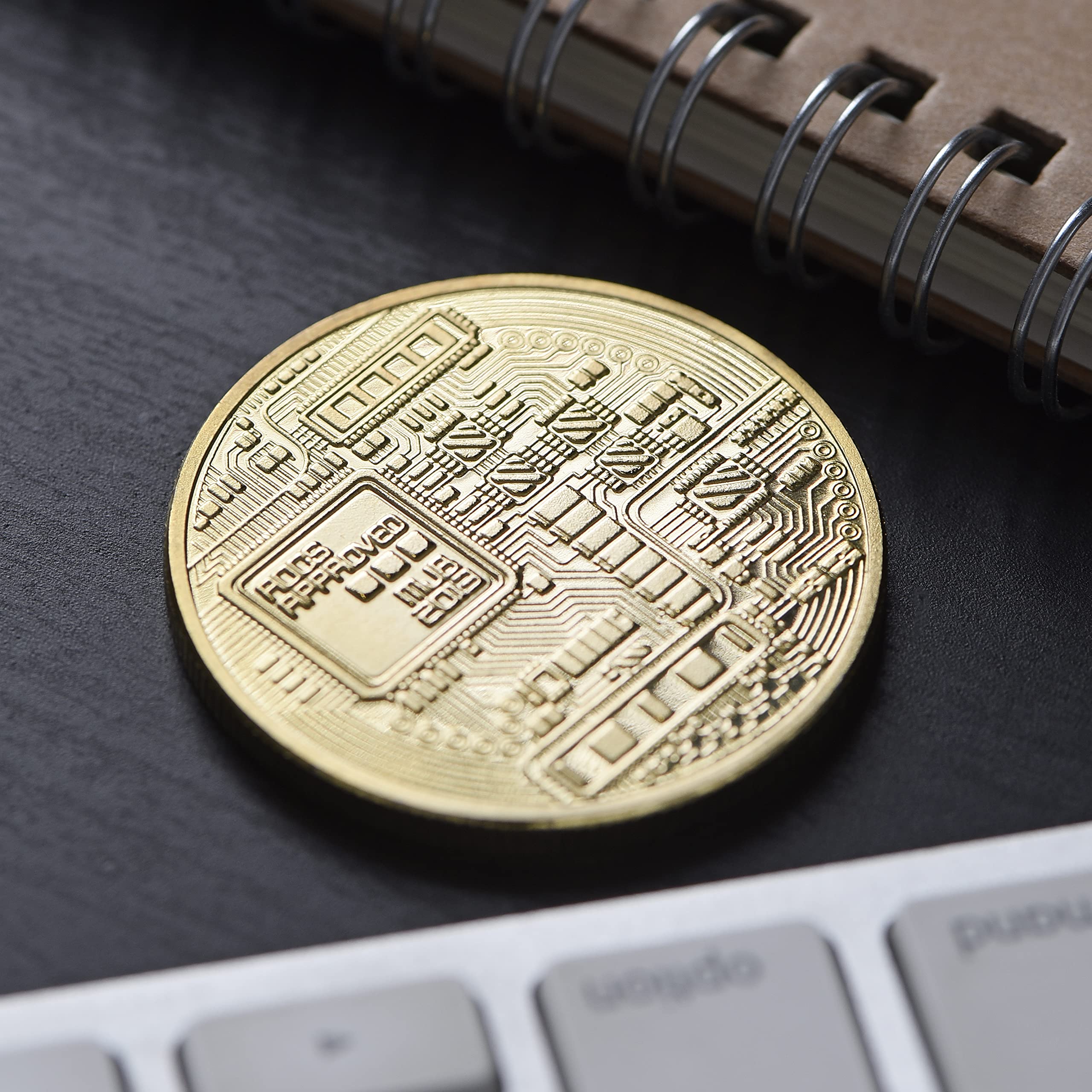 Tapeera Gold Plated Physical Bitcoin Coin with Wooden Case - Bitcoin  Commemorative Coin - Crypto Coin Set Display -